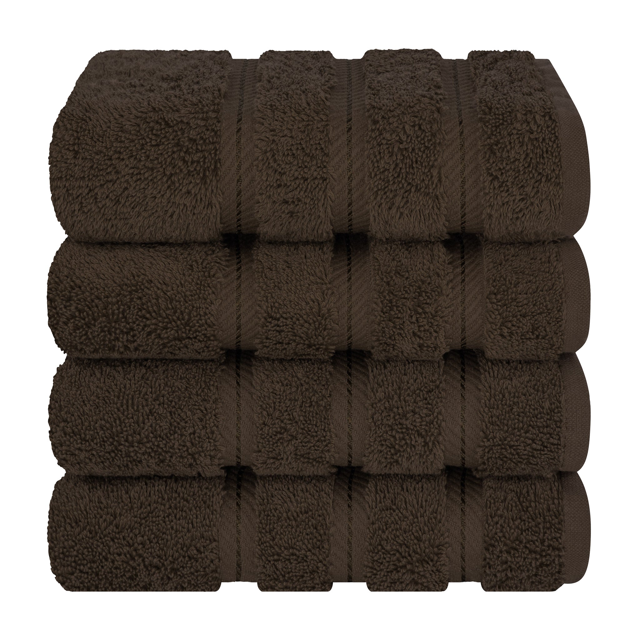 American Soft Linen 100% Turkish Cotton 4 Pack Hand Towel Set chocolate-brown-7
