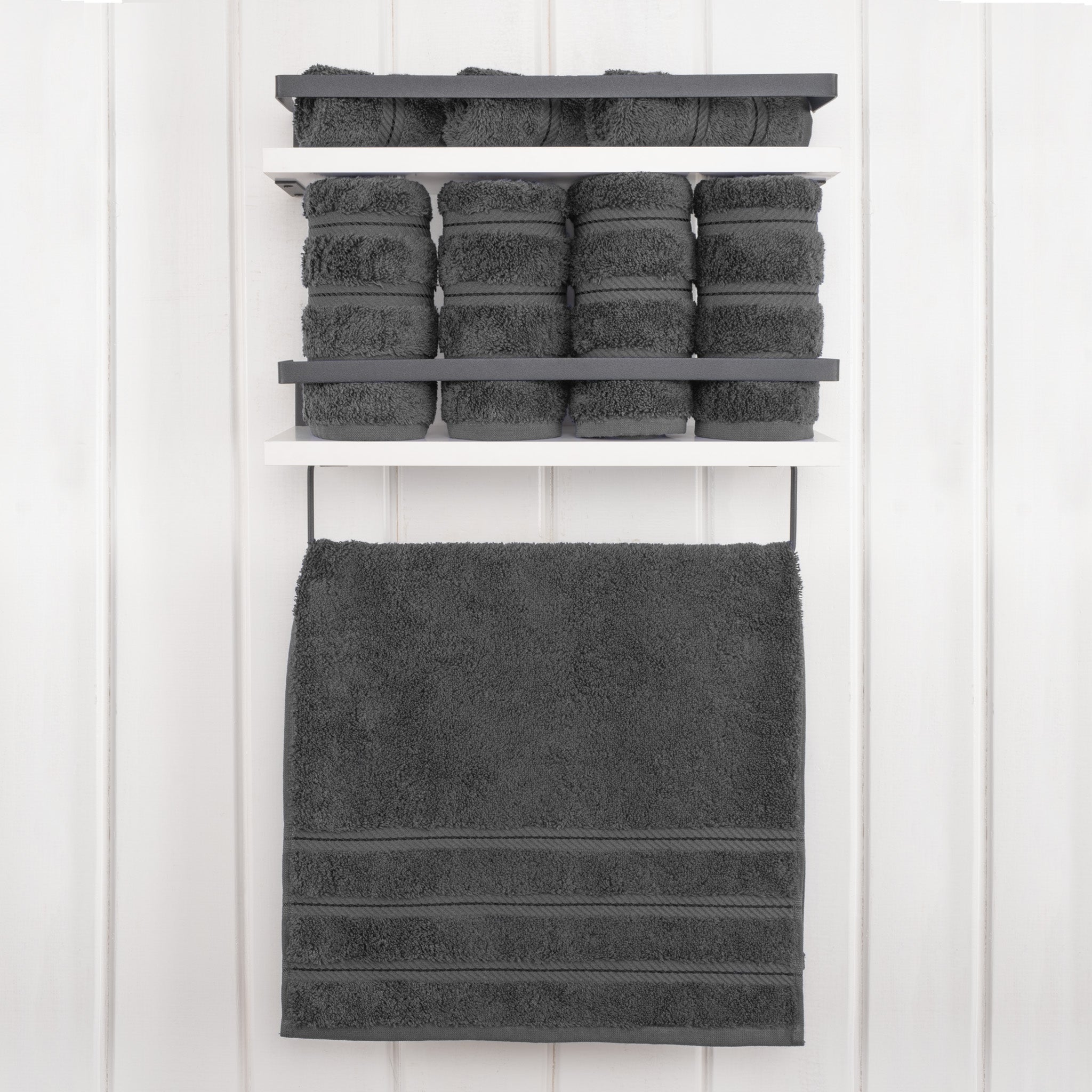 American Soft Linen 100% Turkish Cotton 4 Pack Hand Towel Set gray-2