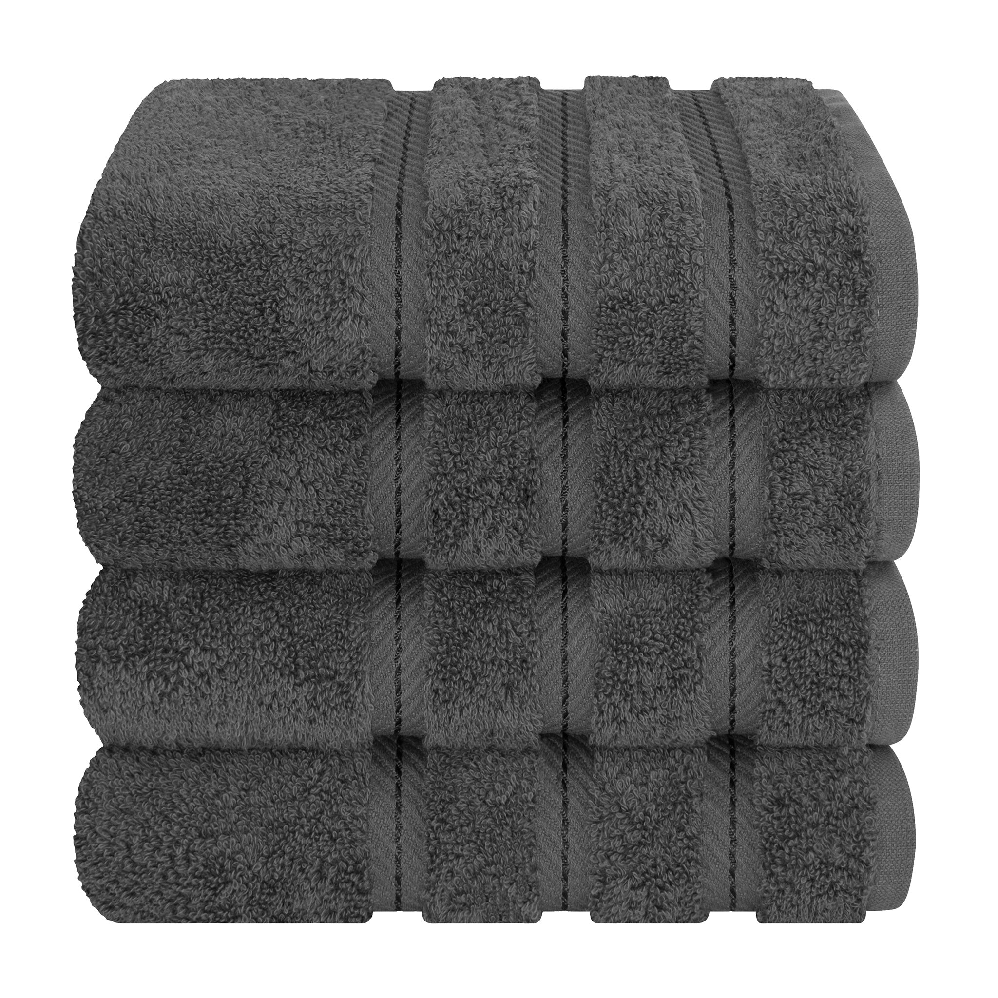 American Soft Linen 100% Turkish Cotton 4 Pack Hand Towel Set gray-7