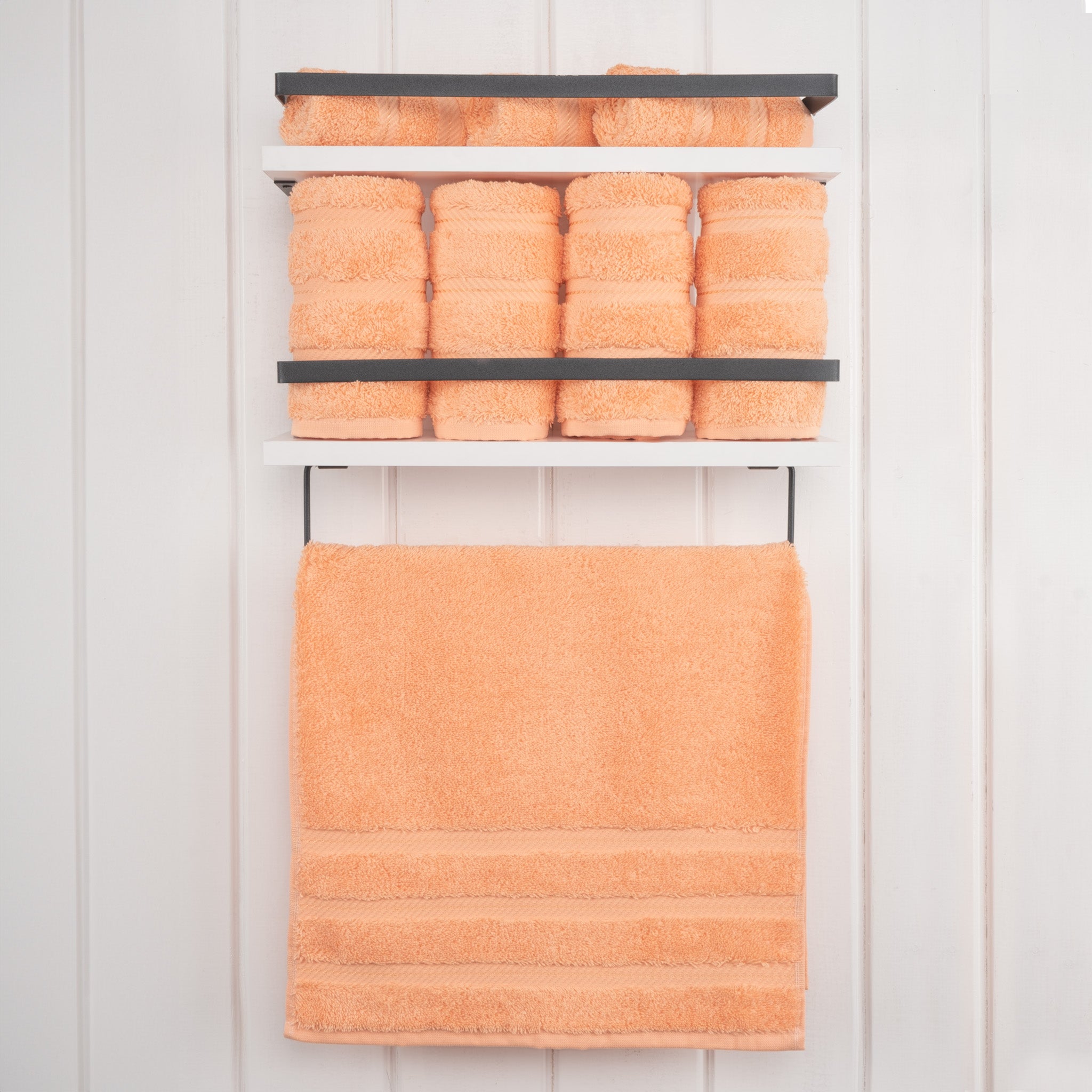American Soft Linen 100% Turkish Cotton 4 Pack Hand Towel Set malibu-peach-2