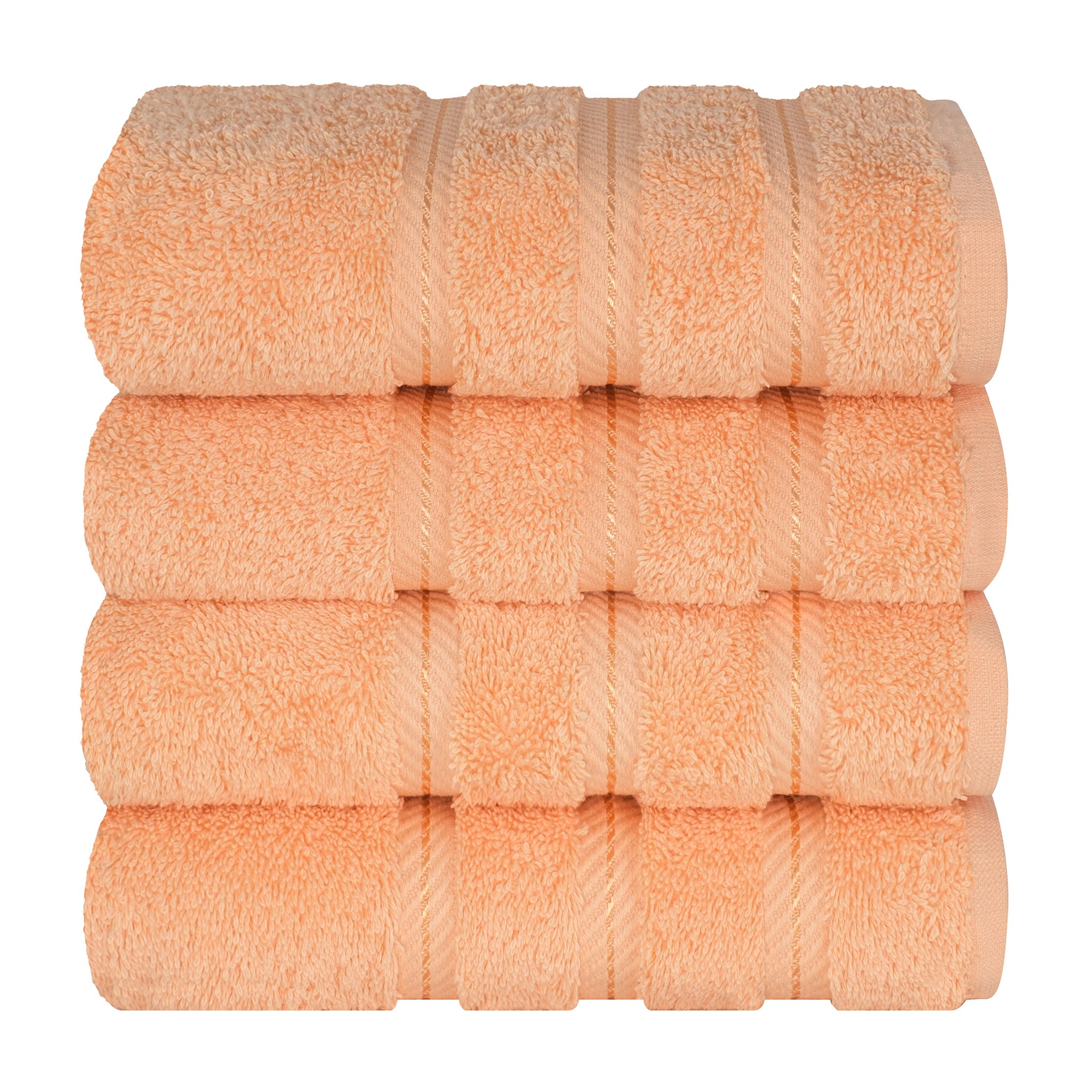  American Soft Linen 100% Turkish Cotton 4 Pack Hand Towel Set  malibu-peach-7