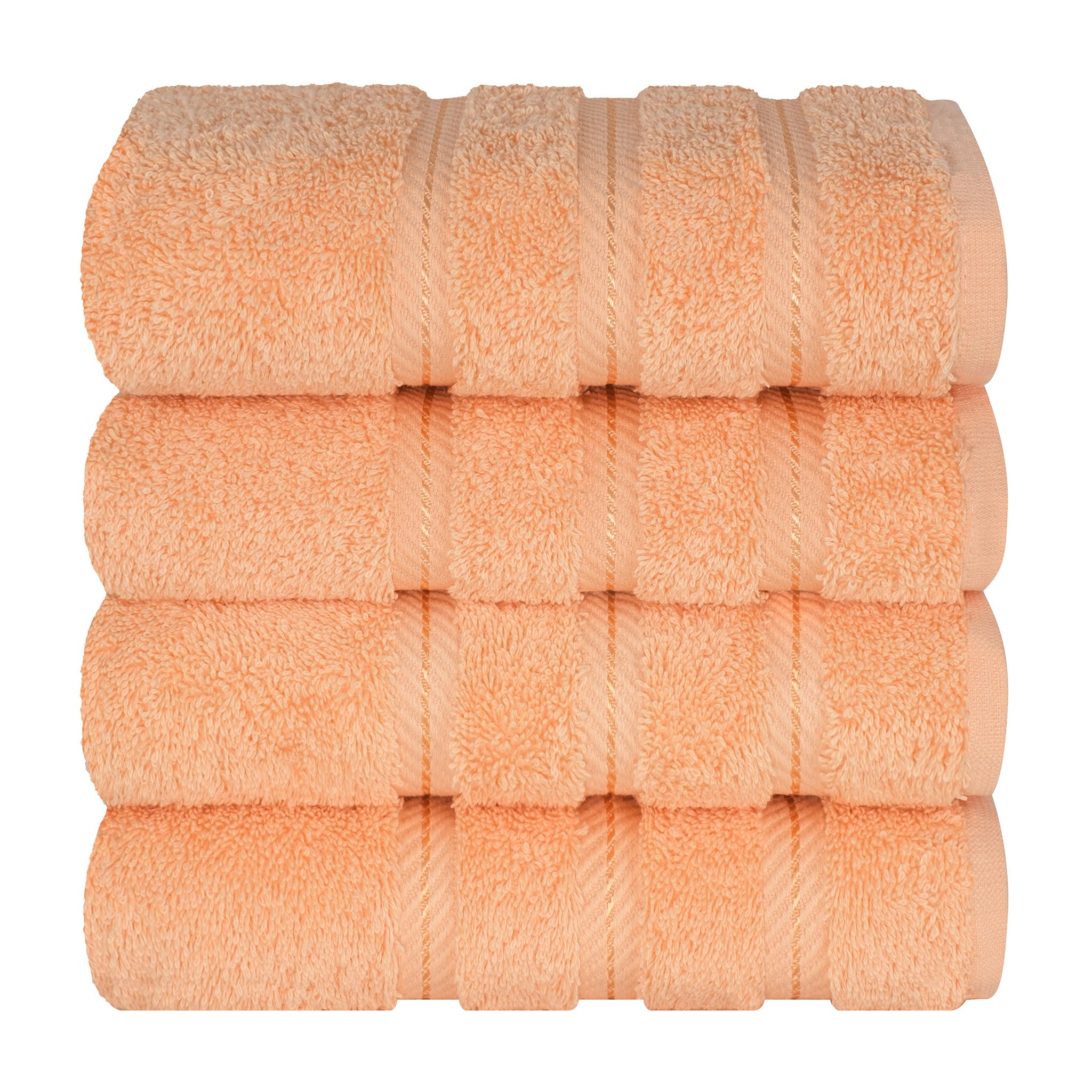 American Soft Linen 100% Turkish Cotton 4 Pack Hand Towel Set malibu-peach-7