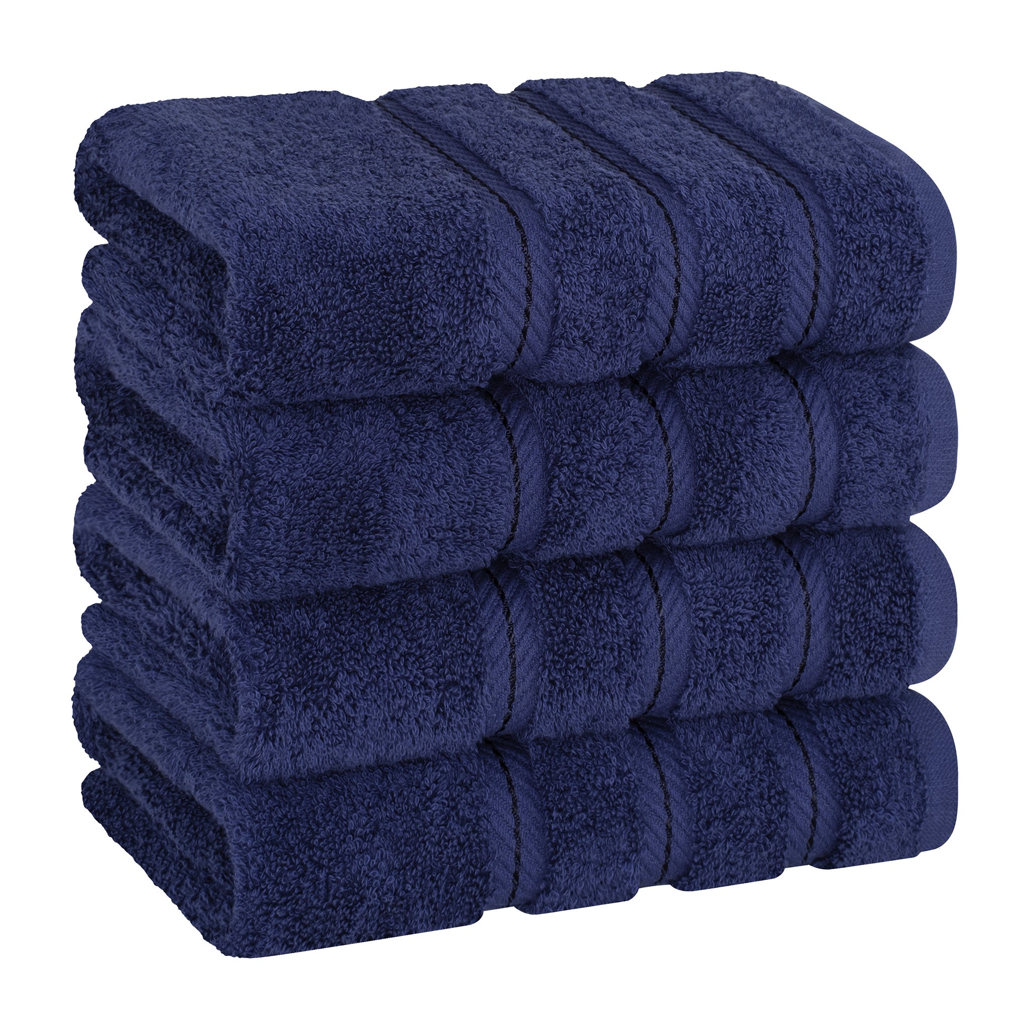 American Soft Linen 100% Turkish Cotton 4 Pack Hand Towel Set navy-blue-1