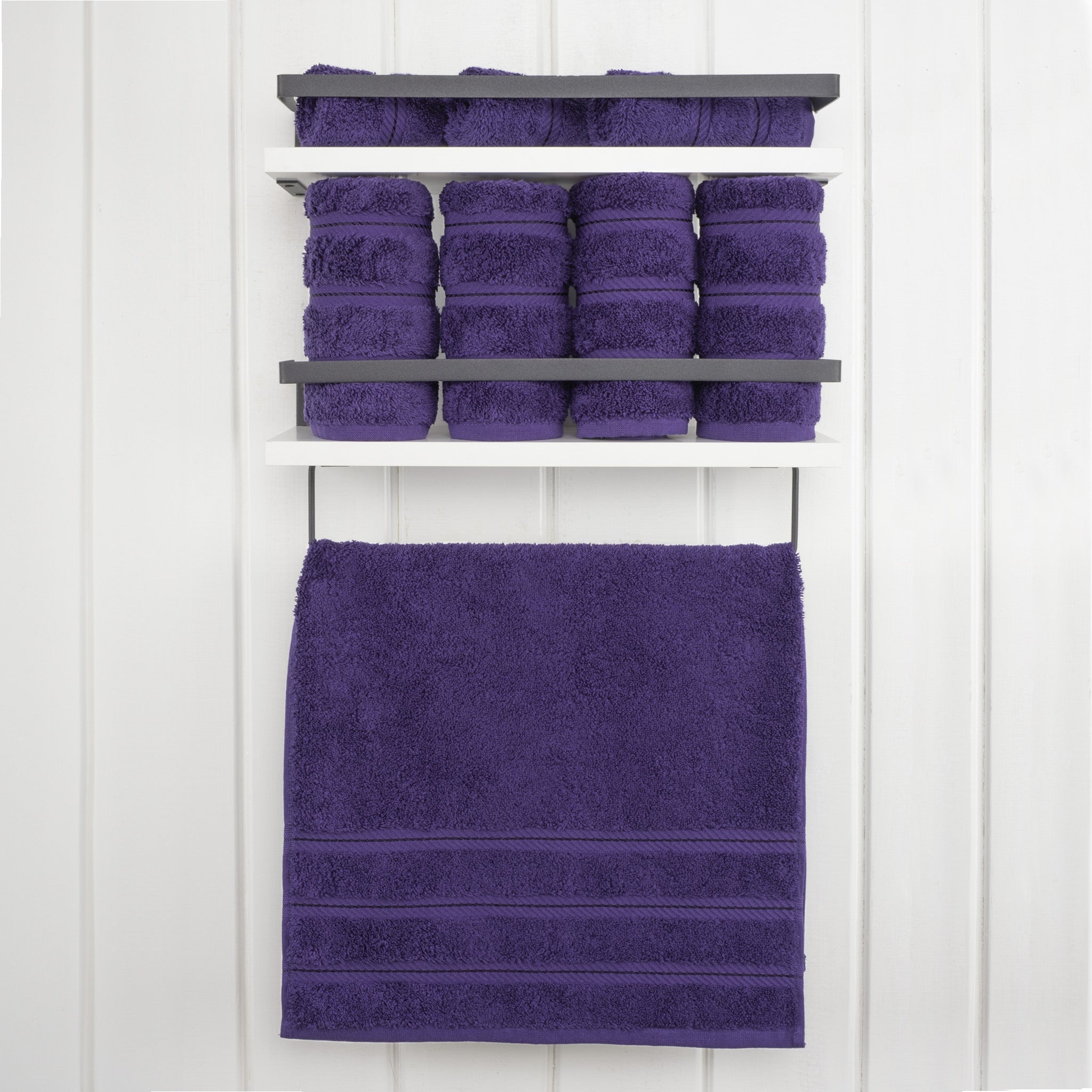 American Soft Linen 100% Turkish Cotton 4 Pack Hand Towel Set purple-2