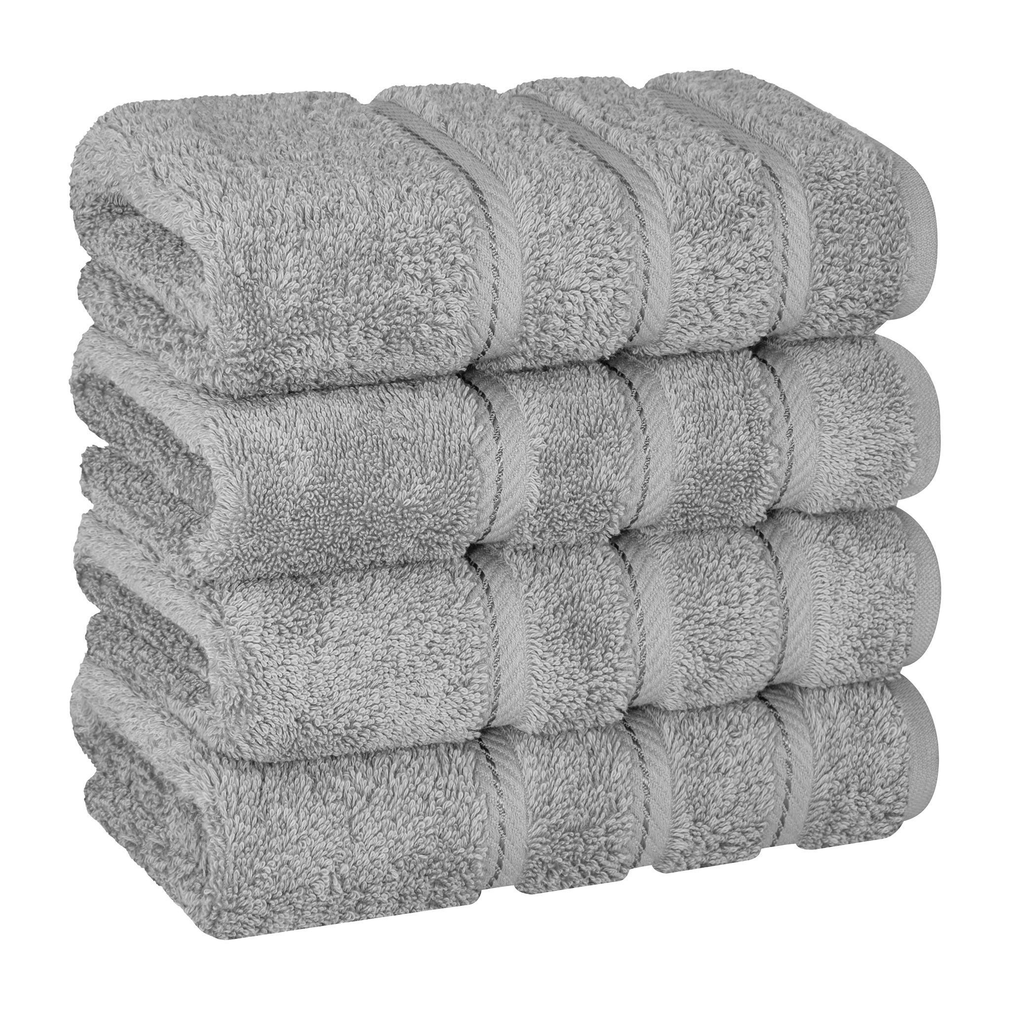 American Soft Linen 100% Turkish Cotton 4 Pack Hand Towel Set rockridge-gray-1