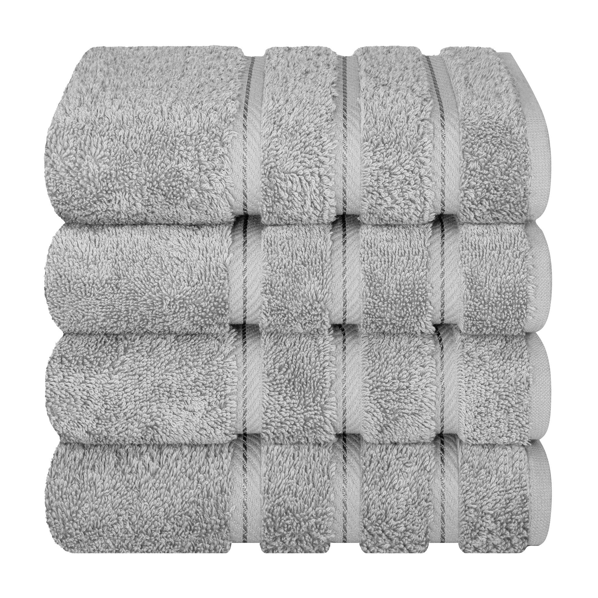 American Soft Linen 100% Turkish Cotton 4 Pack Hand Towel Set rockridge-gray-7