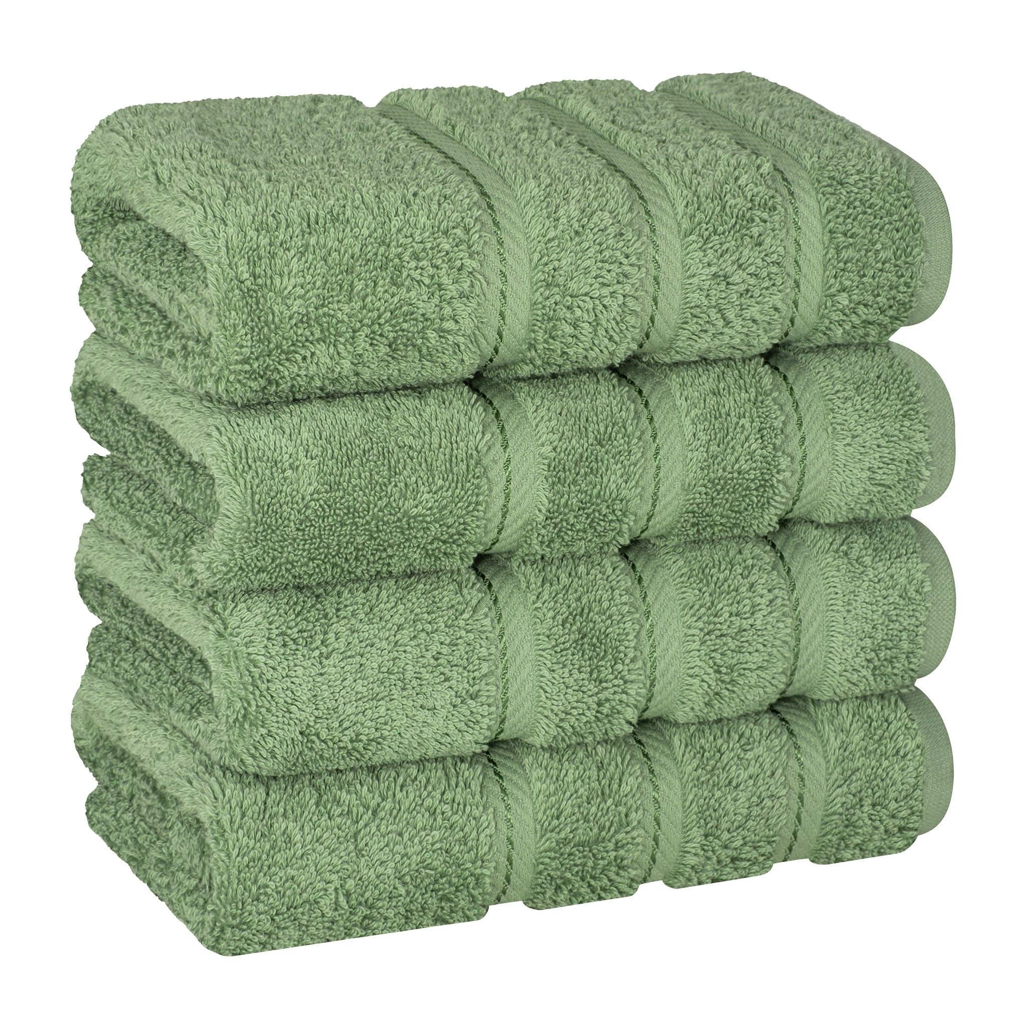 American Soft Linen 100% Turkish Cotton 4 Pack Hand Towel Set sage-green-1