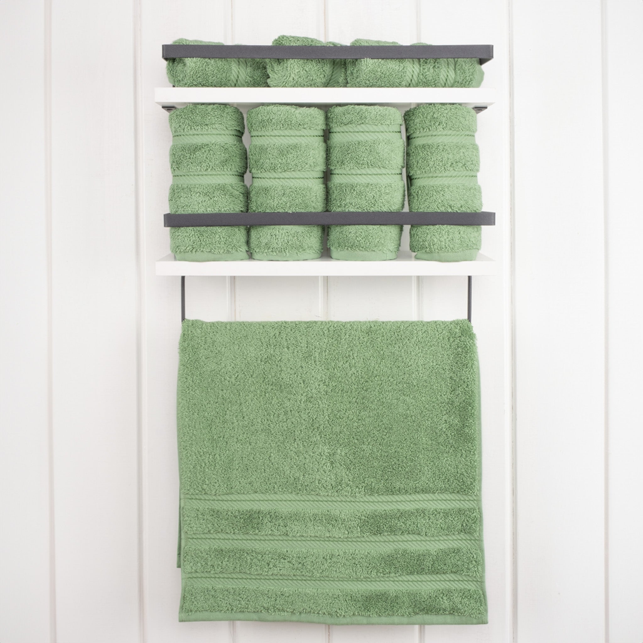 American Soft Linen 100% Turkish Cotton 4 Pack Hand Towel Set sage-green-2