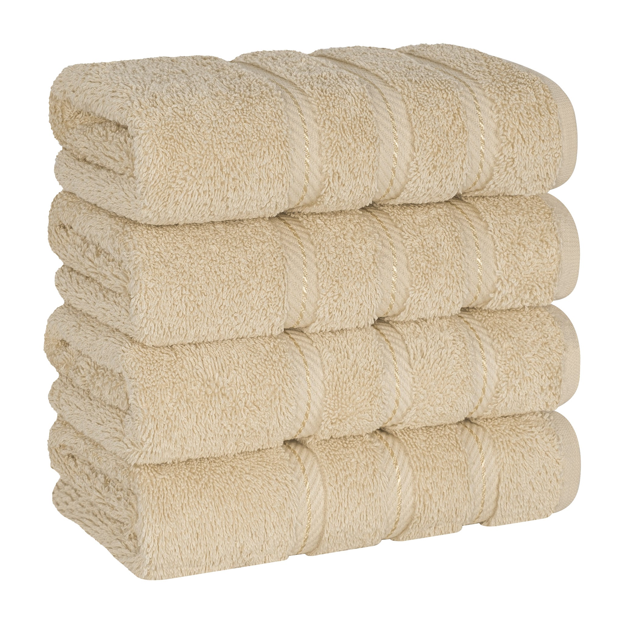 American Soft Linen 100% Turkish Cotton 4 Pack Hand Towel Set  sand-taupe-1