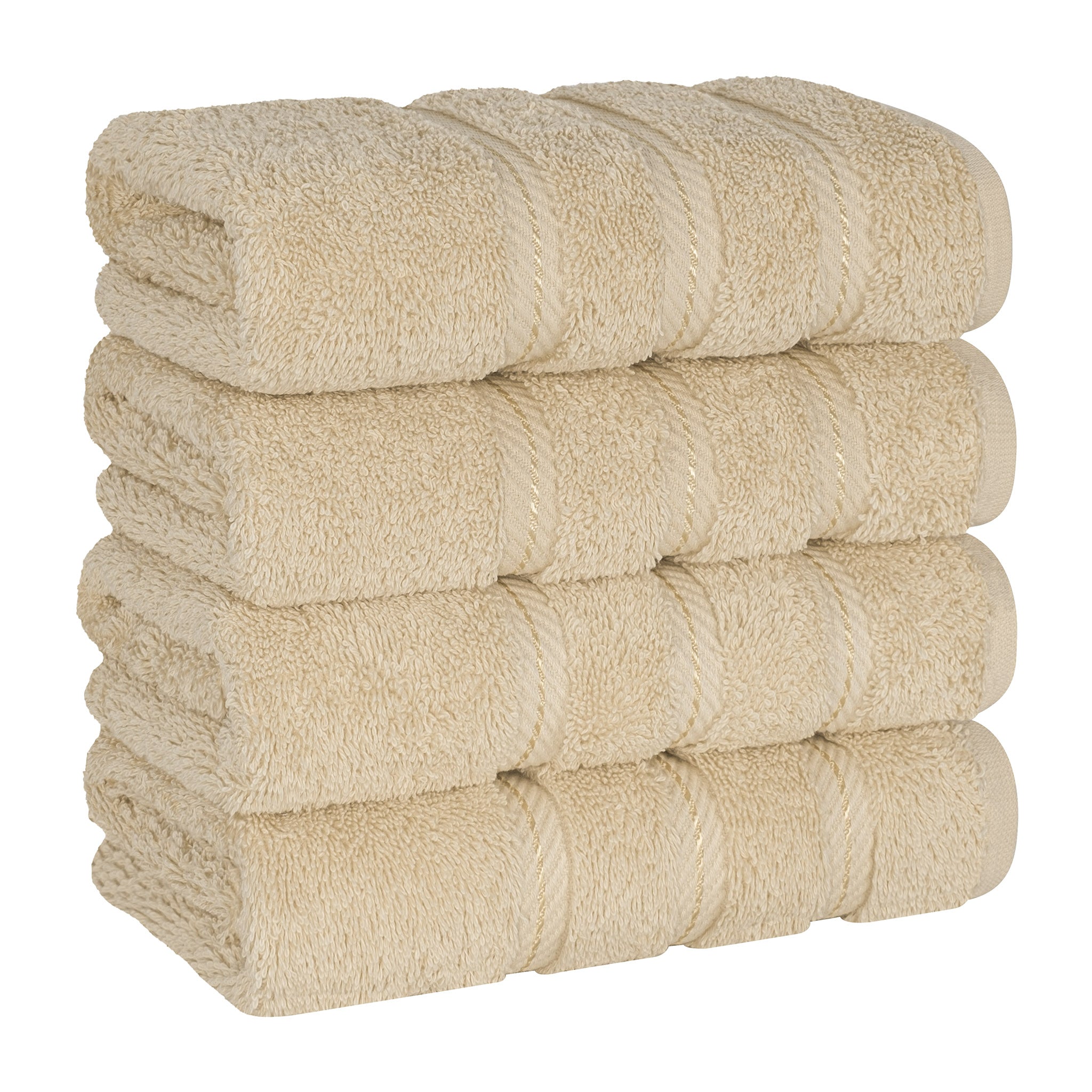 American Soft Linen 100% Turkish Cotton 4 Pack Hand Towel Set sand-taupe-1
