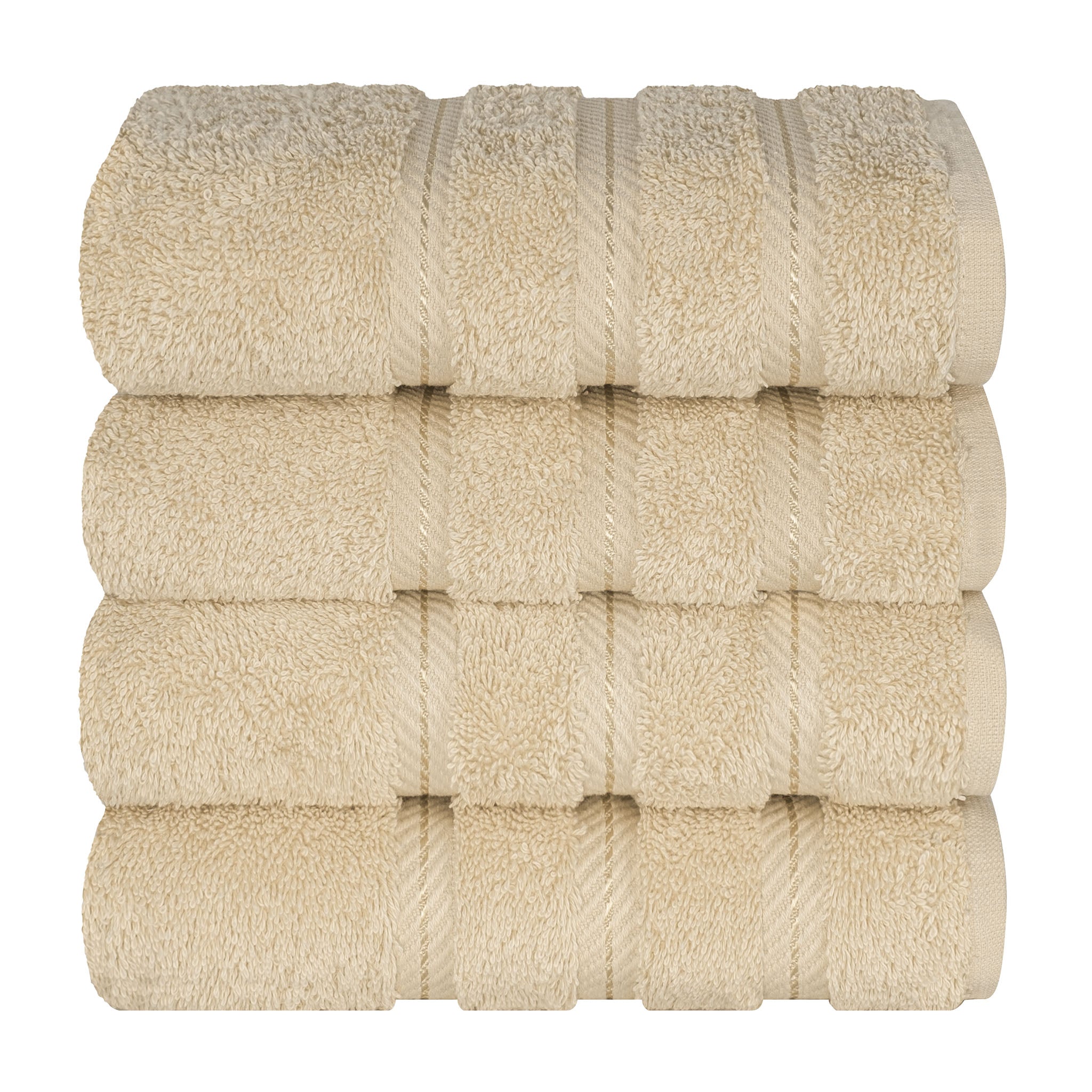 American Soft Linen 100% Turkish Cotton 4 Pack Hand Towel Set sand-taupe-7