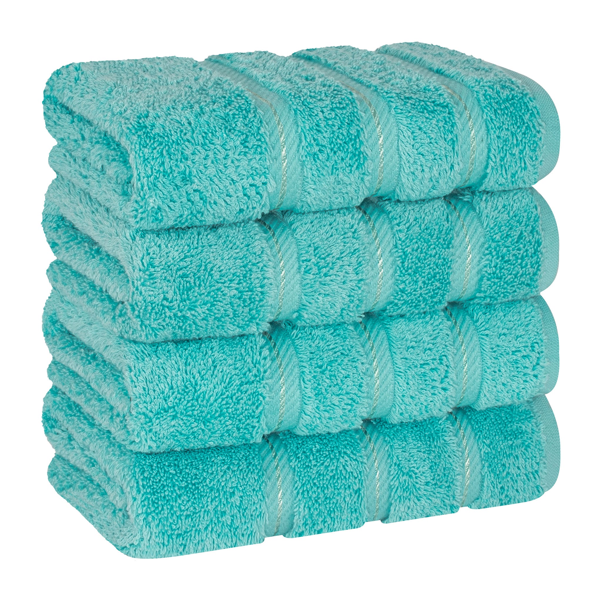 American Soft Linen 100% Turkish Cotton 4 Pack Hand Towel Set turquoise-blue-1