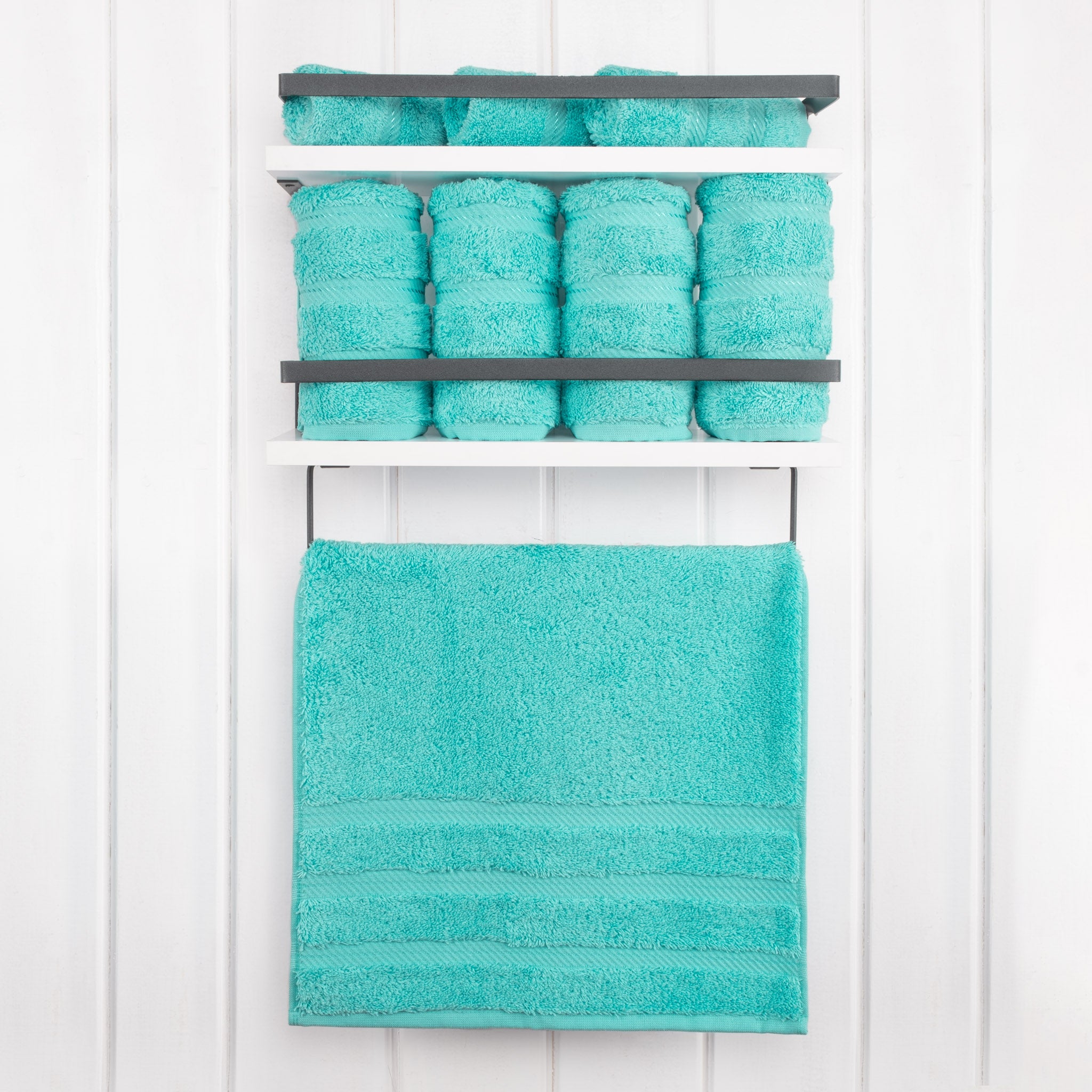 American Soft Linen 100% Turkish Cotton 4 Pack Hand Towel Set turquoise-blue-2