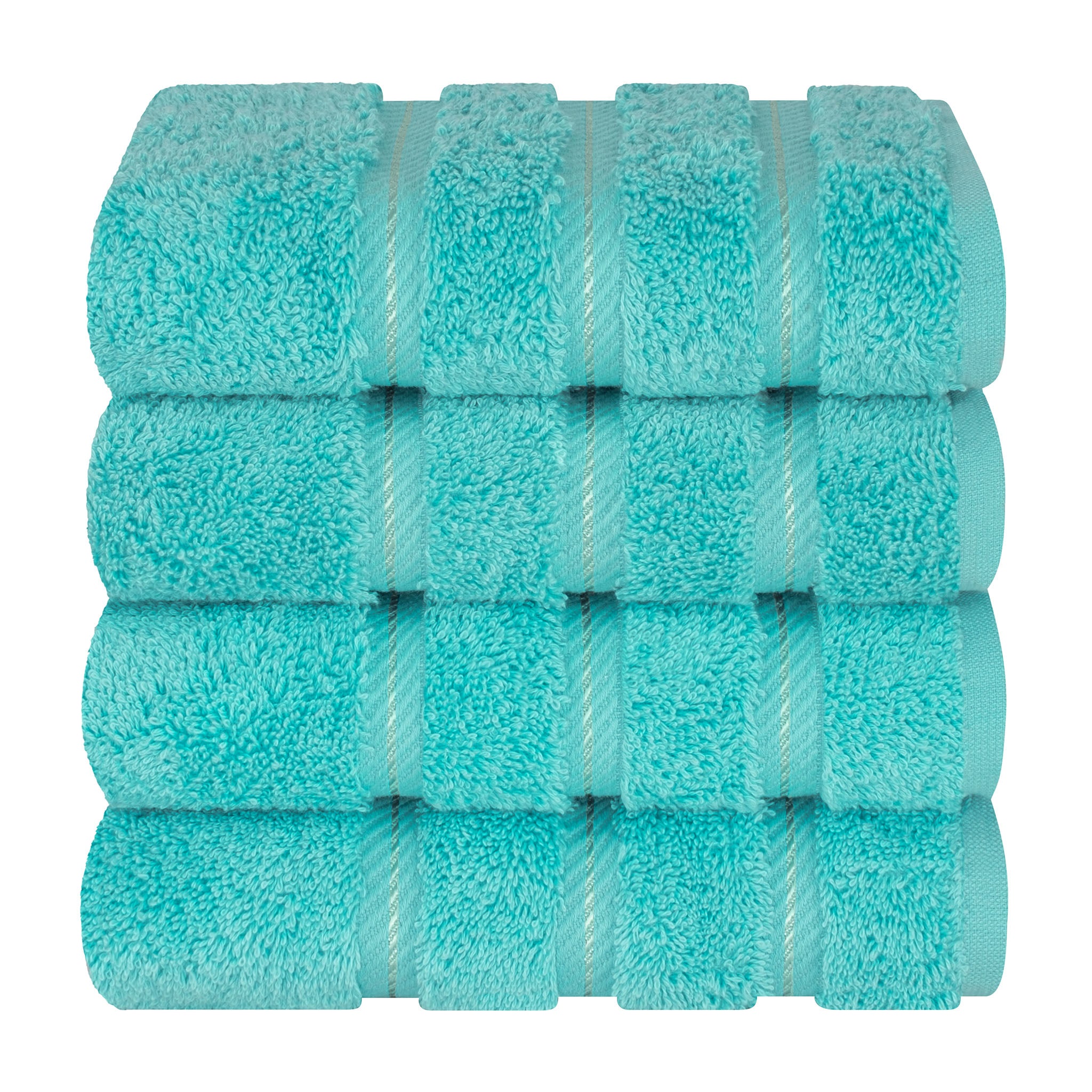 American Soft Linen 100% Turkish Cotton 4 Pack Hand Towel Set turquoise-blue-7