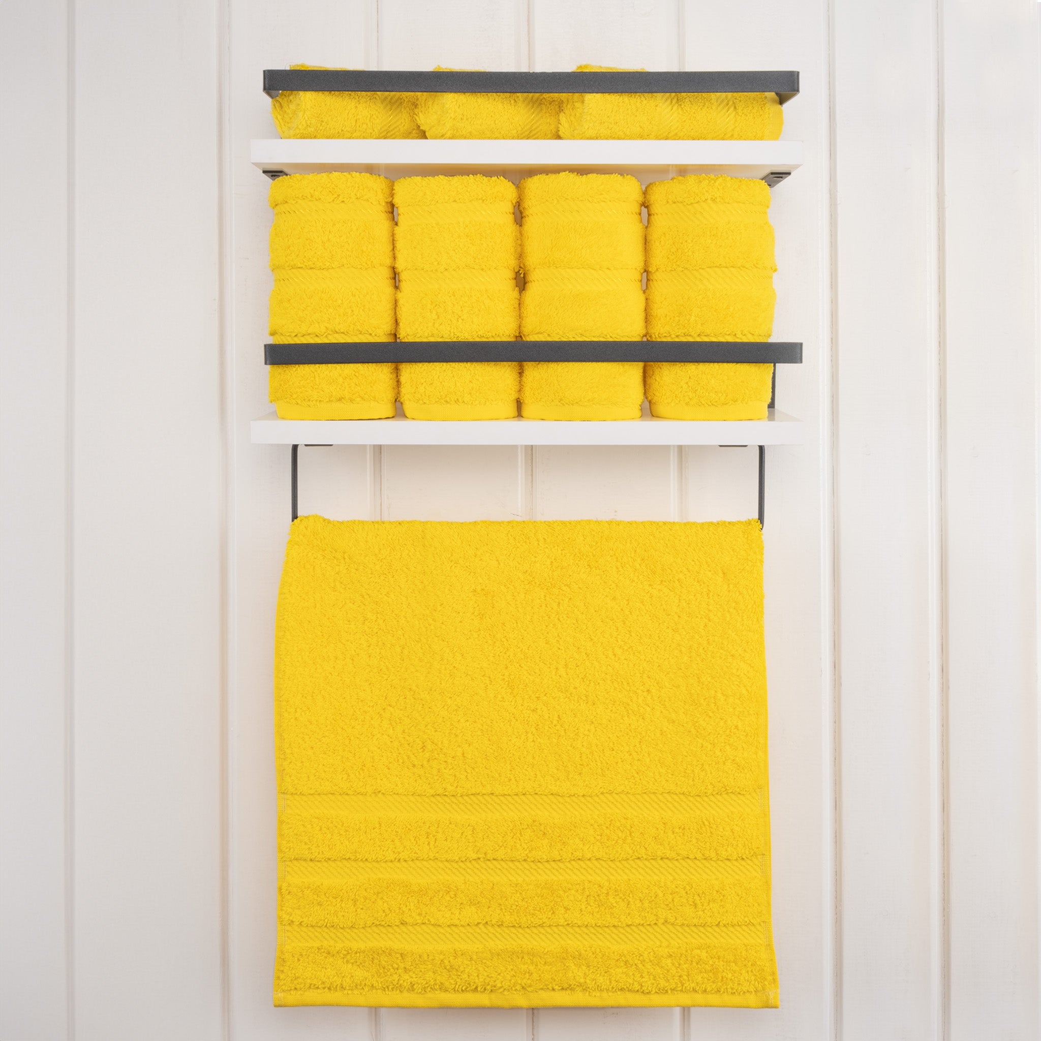 American Soft Linen 100% Turkish Cotton 4 Pack Hand Towel Set yellow-2