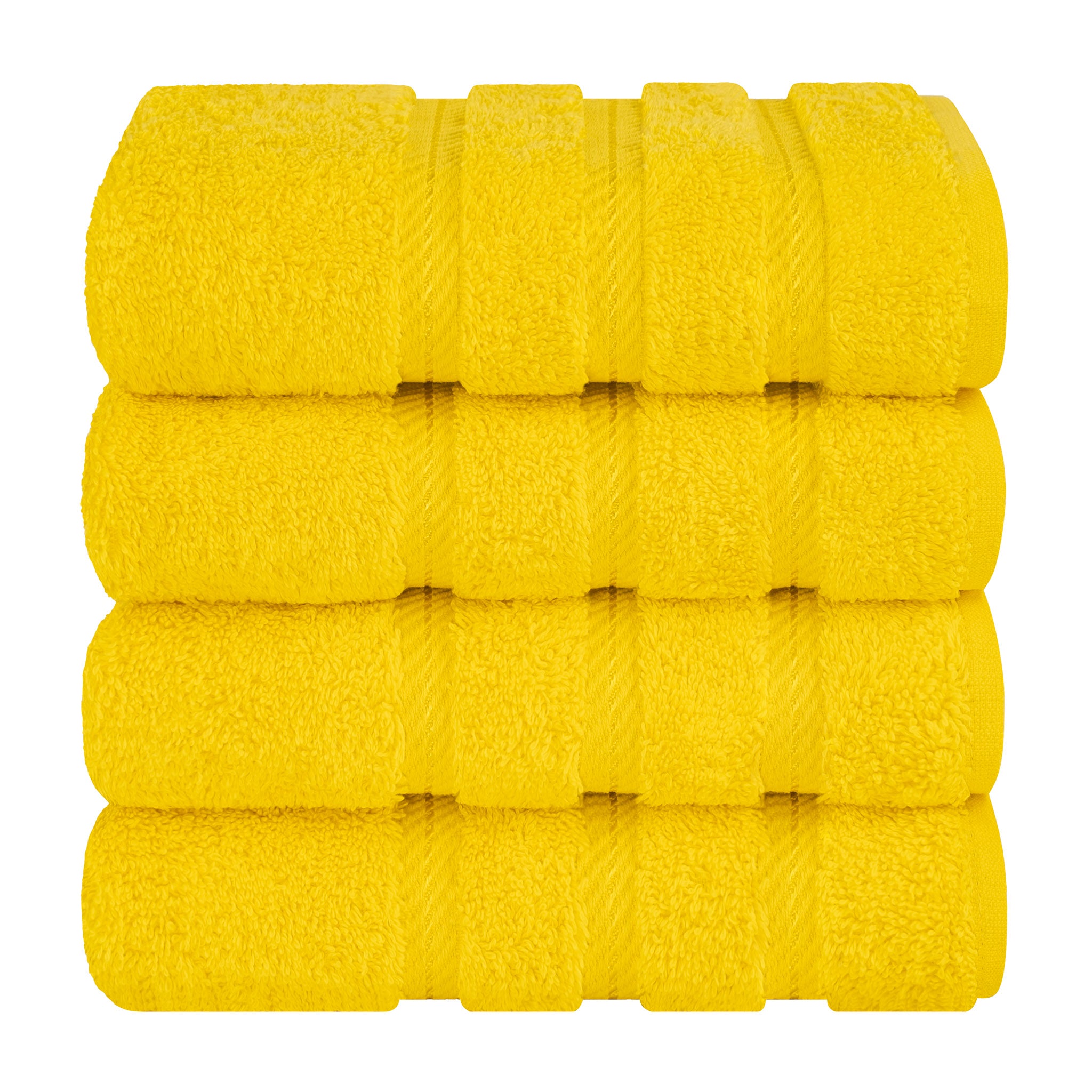  American Soft Linen 100% Turkish Cotton 4 Pack Hand Towel Set  yellow-7