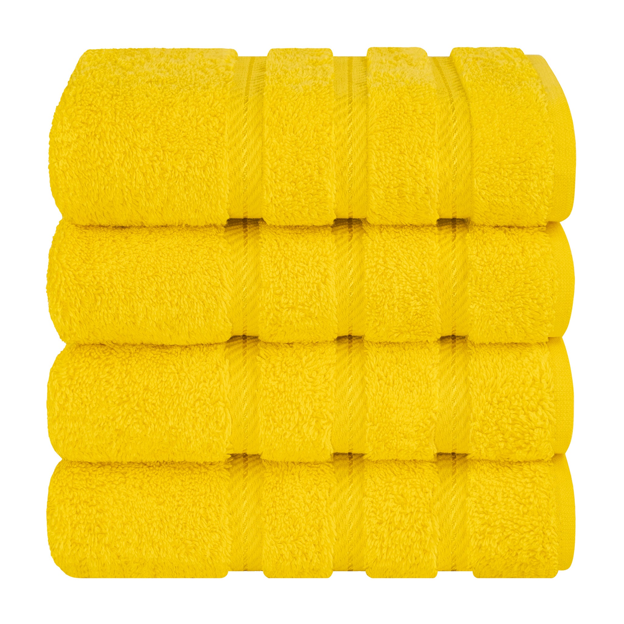American Soft Linen 100% Turkish Cotton 4 Pack Hand Towel Set yellow-7