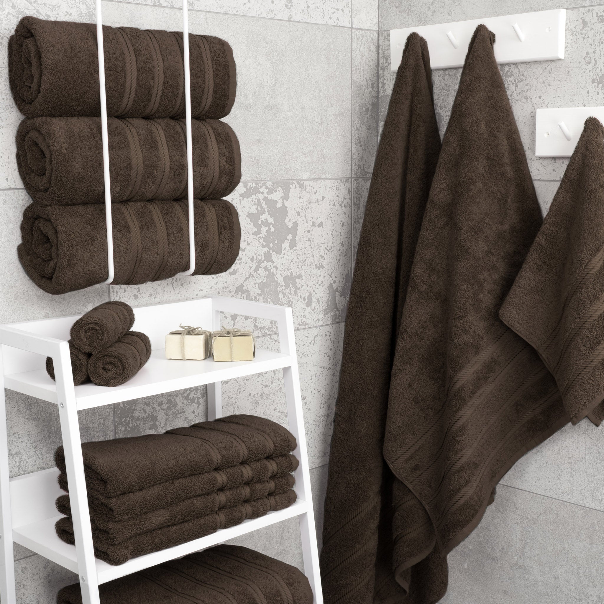 American Soft Linen 100% Turkish Cotton 4 Pack Bath Towel Set Wholesale chocolate-brown-2