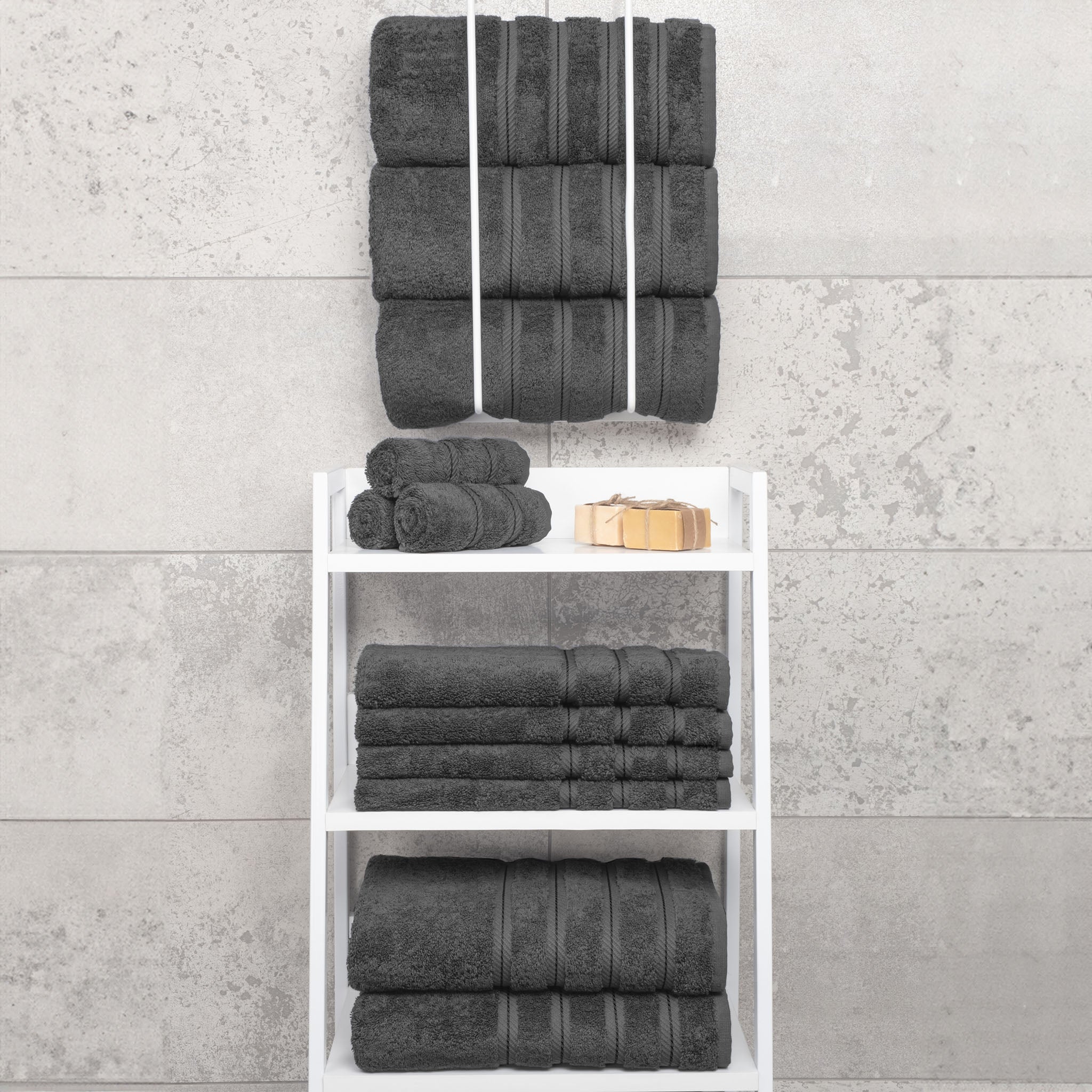 American Soft Linen 100% Turkish Cotton 4 Pack Bath Towel Set Wholesale  gray-7
