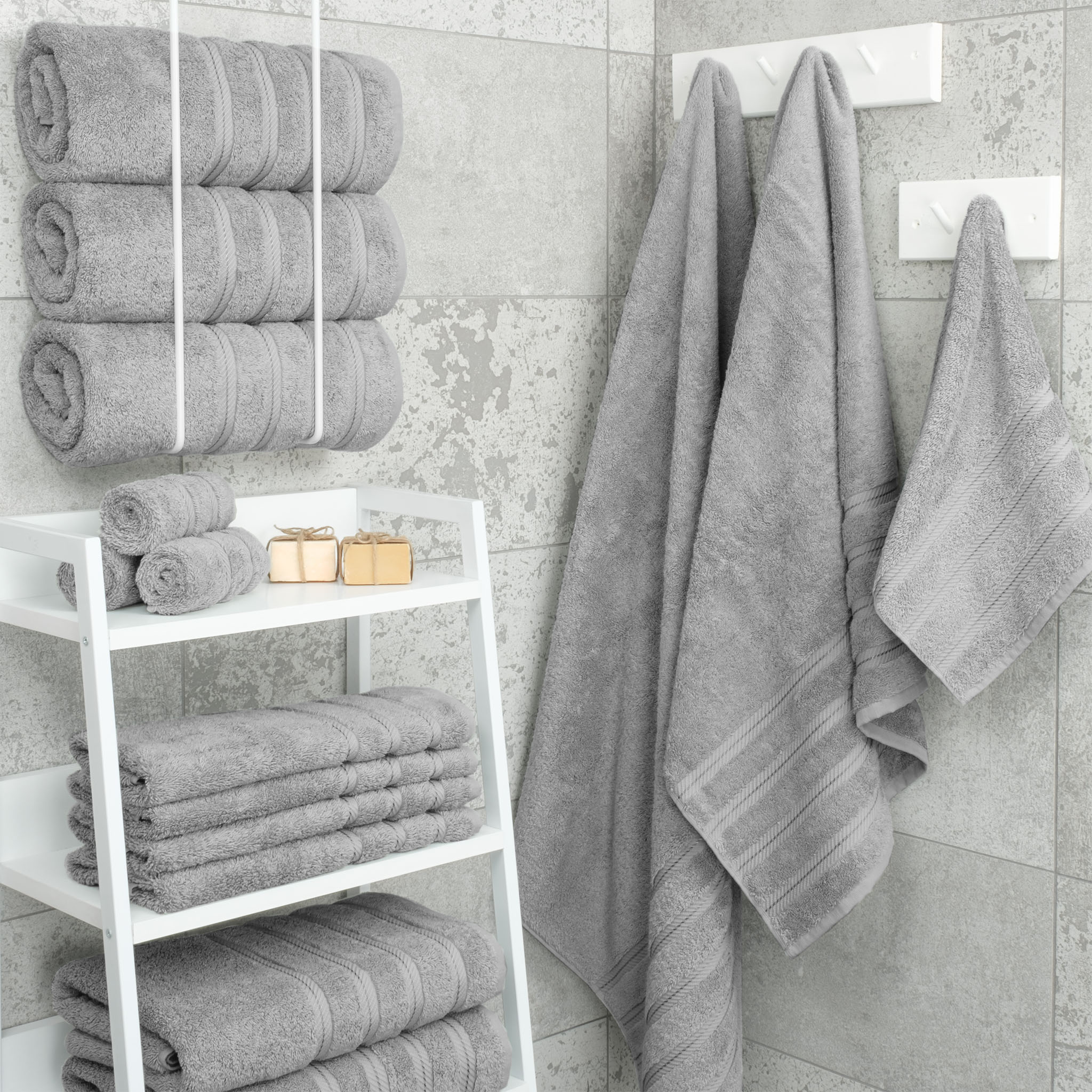 American Soft Linen 100% Turkish Cotton 4 Pack Bath Towel Set Wholesale rockridge-gray-2