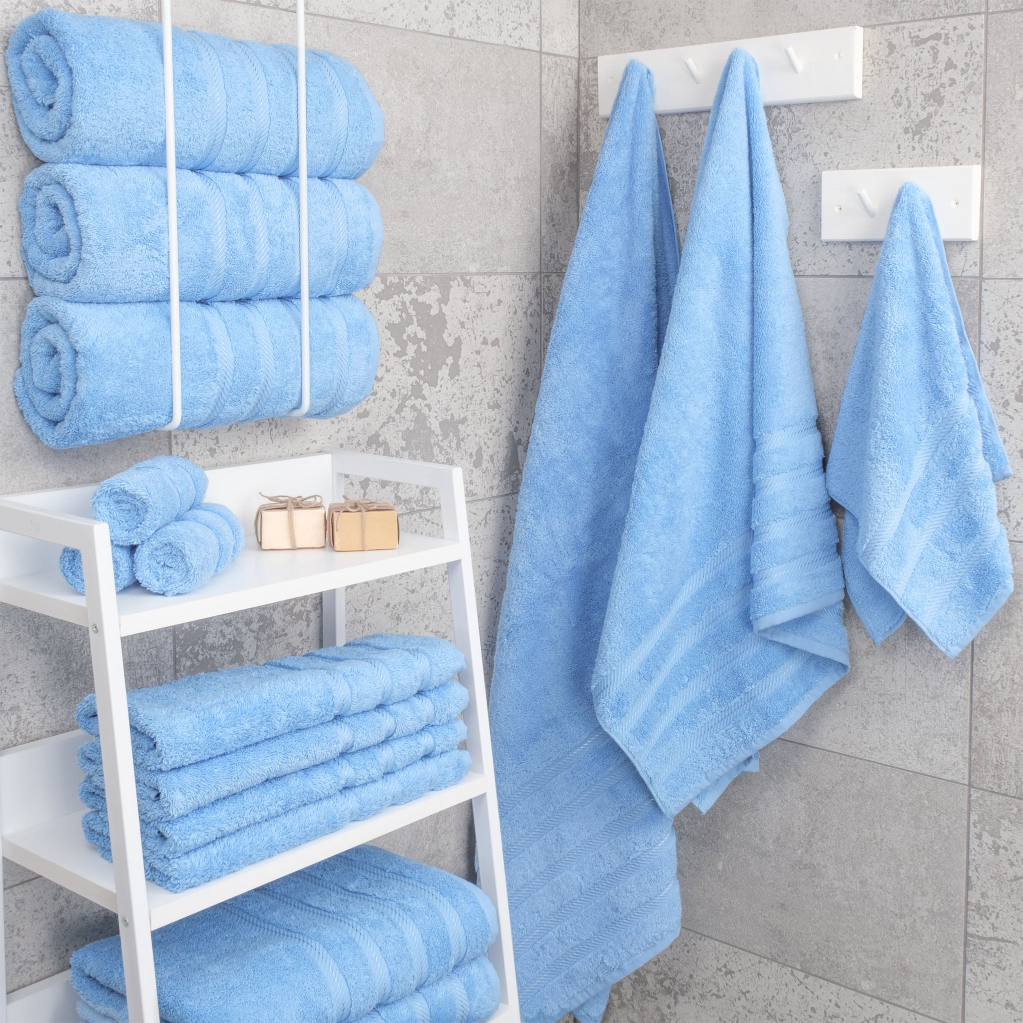 American Soft Linen 100% Turkish Cotton 4 Pack Bath Towel Set Wholesale sky-blue-2