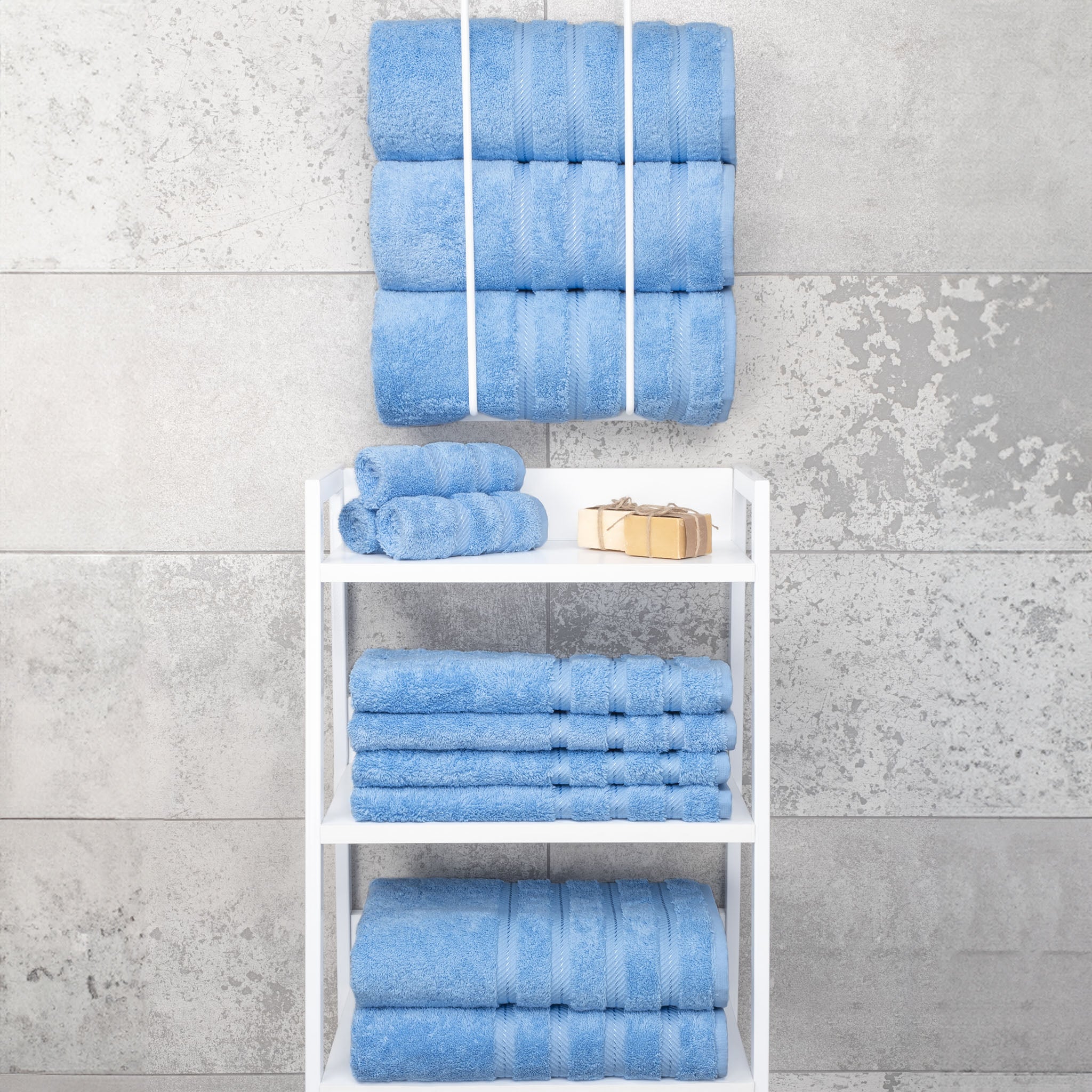 American Soft Linen 100% Turkish Cotton 4 Pack Bath Towel Set Wholesale sky-blue-7