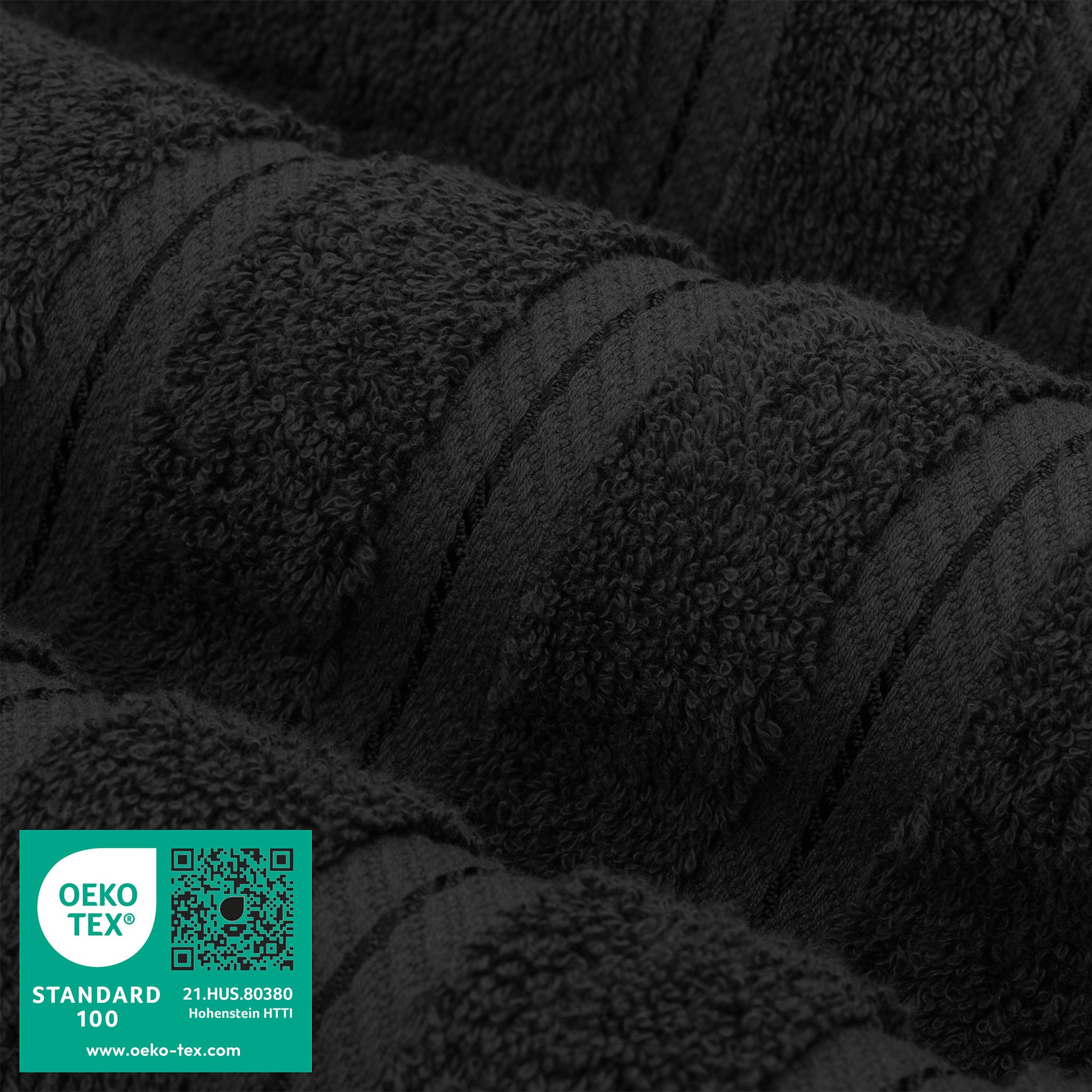 American Soft Linen 100% Turkish Cotton 4 Pack Hand Towel Set Wholesale black-3
