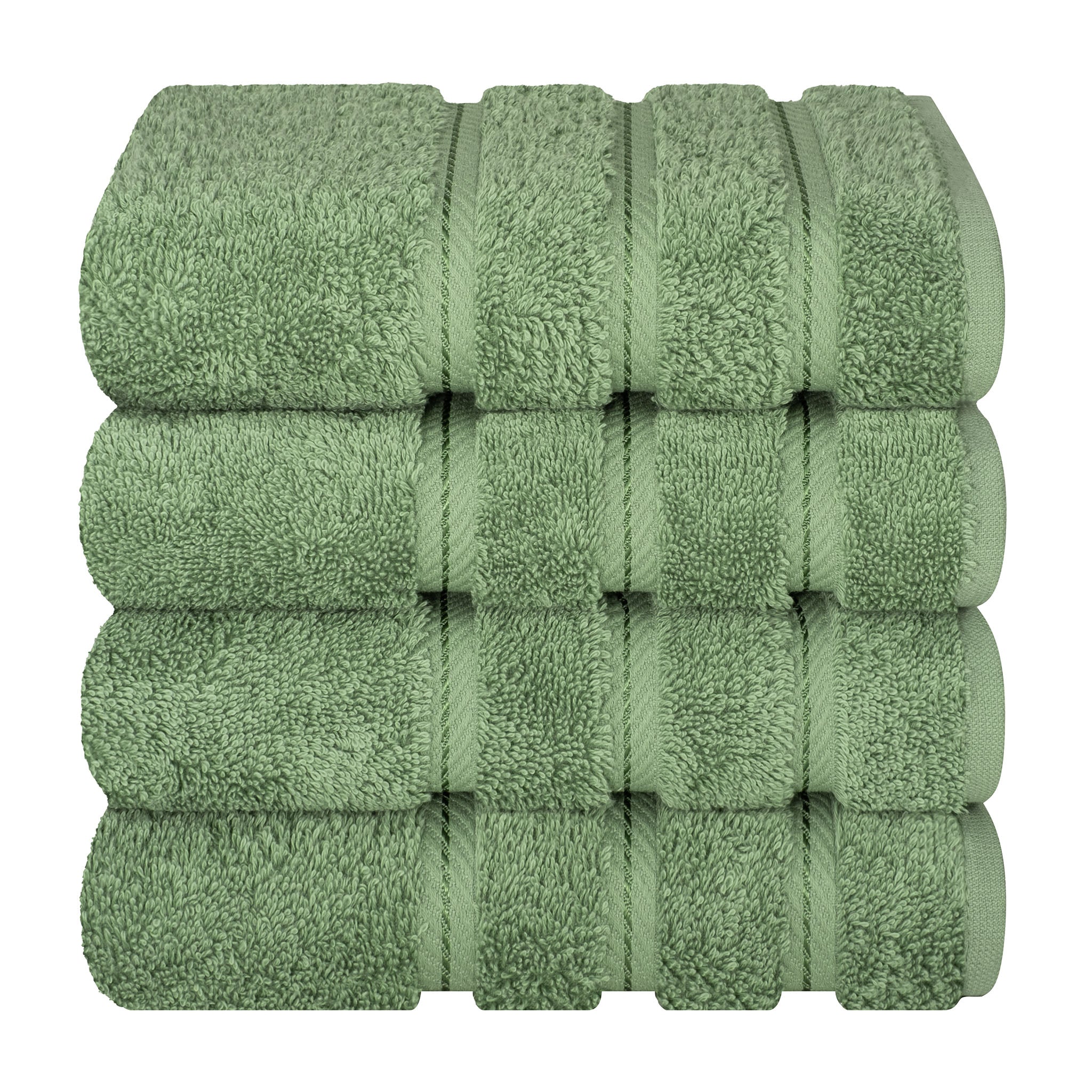 American Soft Linen 100% Turkish Cotton 4 Pack Hand Towel Set Wholesale sage-green-7