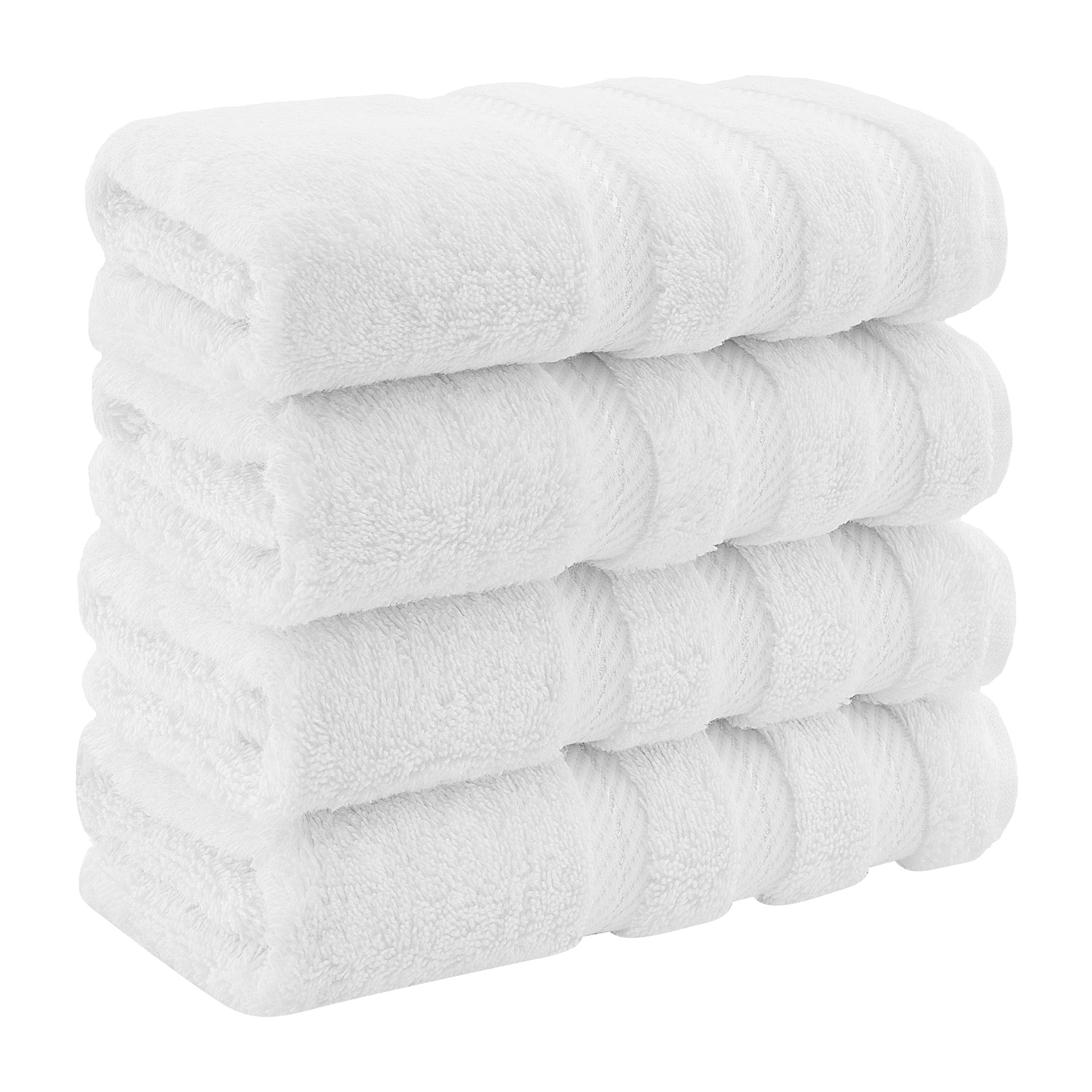 American Soft Linen 100% Turkish Cotton 4 Pack Hand Towel Set Wholesale white-1