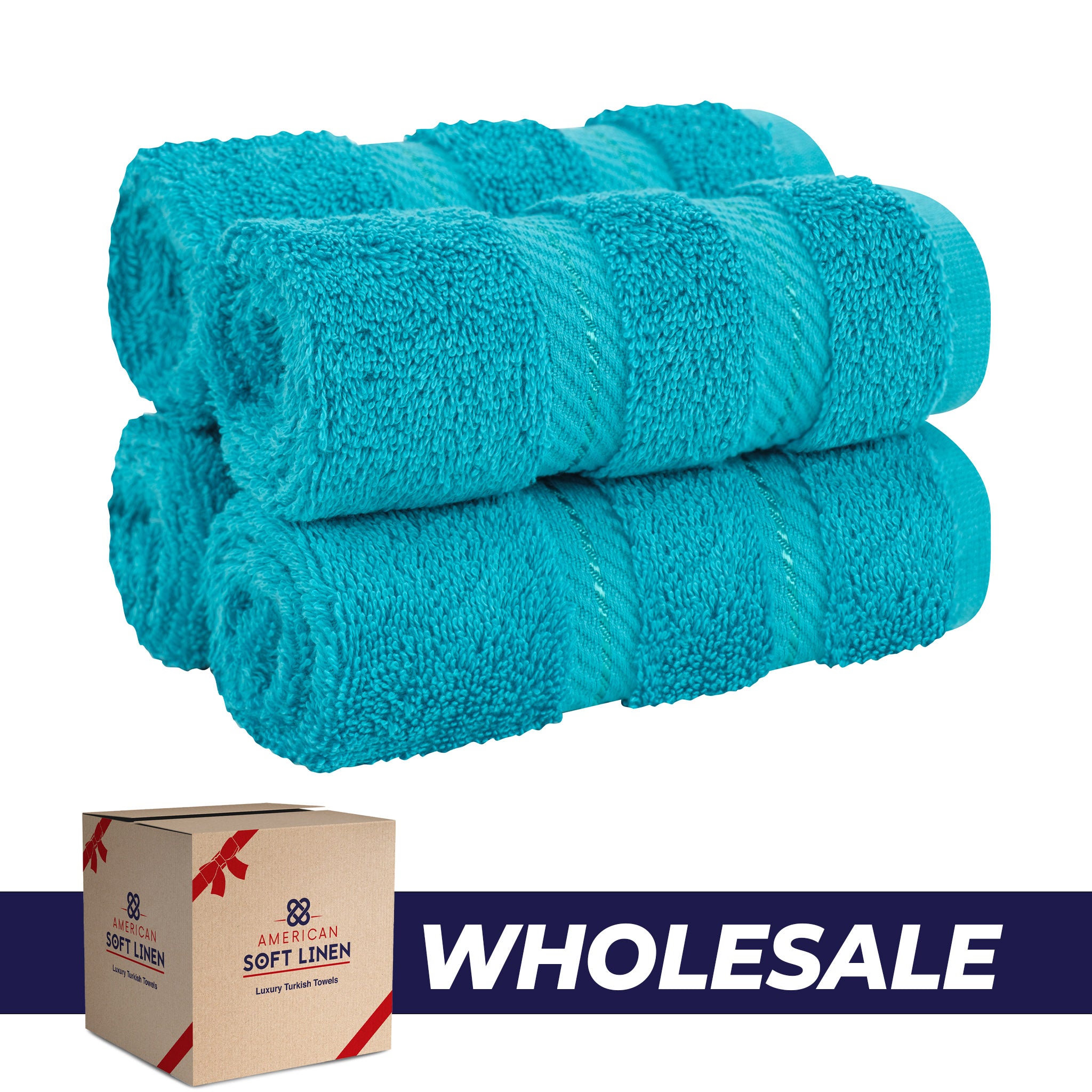 American Soft Linen 100% Turkish Cotton 4 Piece Washcloth Set - Wholesale - aqua-blue-0