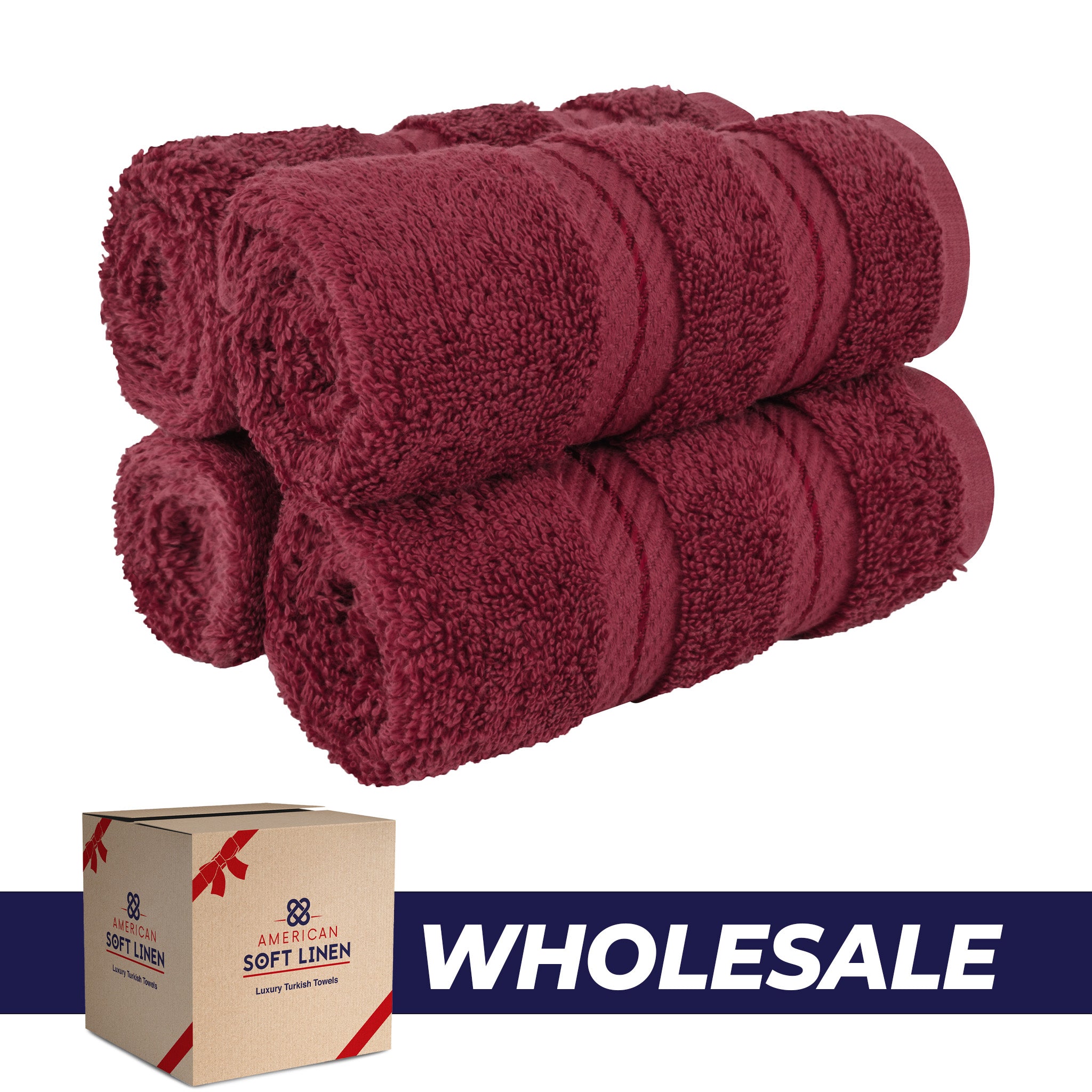 American Soft Linen 100% Turkish Cotton 4 Piece Washcloth Set - Wholesale - bordeaux-red-0