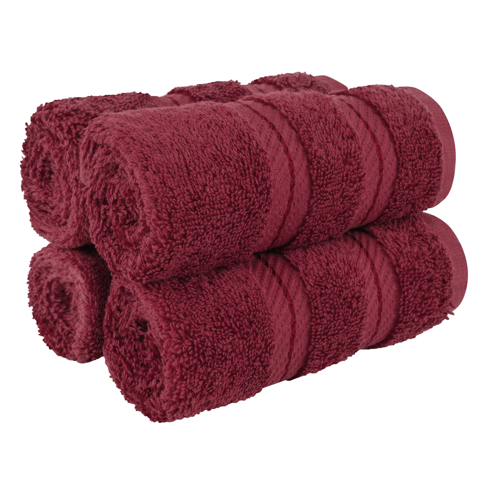 American Soft Linen 100% Turkish Cotton 4 Piece Washcloth Set - Wholesale - bordeaux-red-1