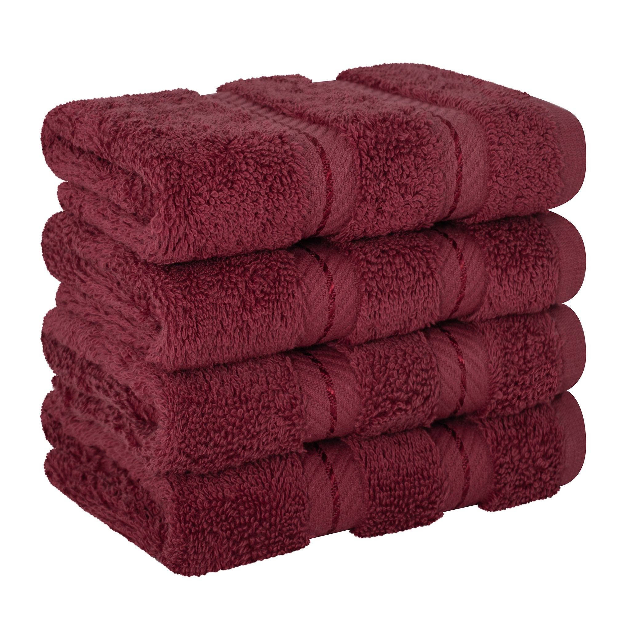 American Soft Linen 100% Turkish Cotton 4 Piece Washcloth Set - Wholesale - bordeaux-red-6