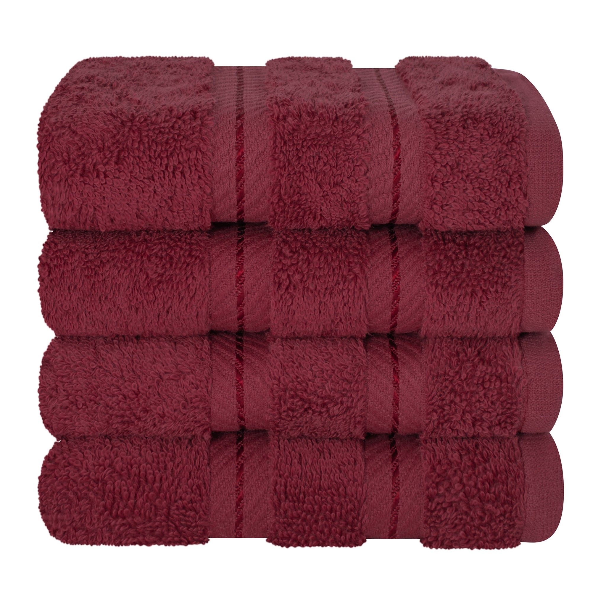 American Soft Linen 100% Turkish Cotton 4 Piece Washcloth Set - Wholesale - bordeaux-red-7