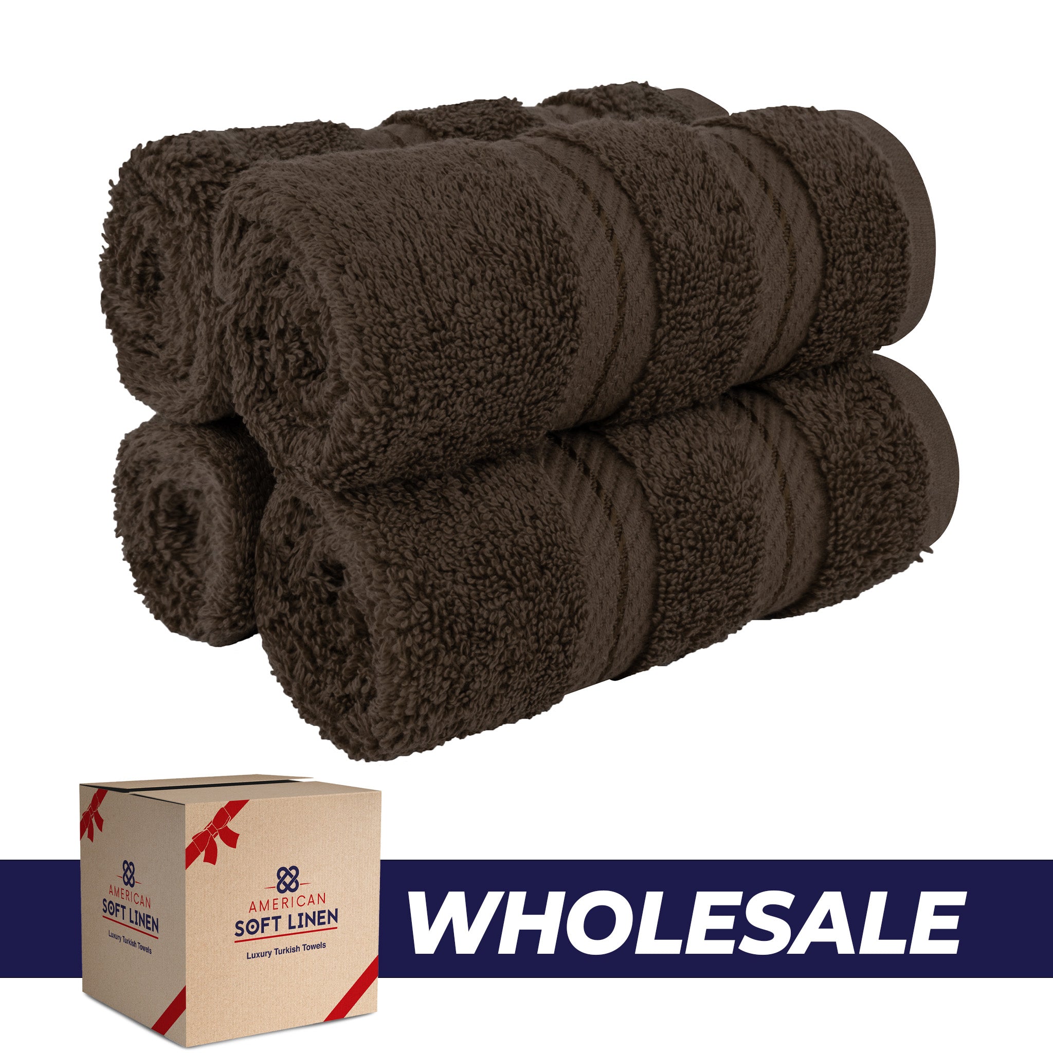 American Soft Linen 100% Turkish Cotton 4 Piece Washcloth Set - Wholesale - chocolate-brown-0