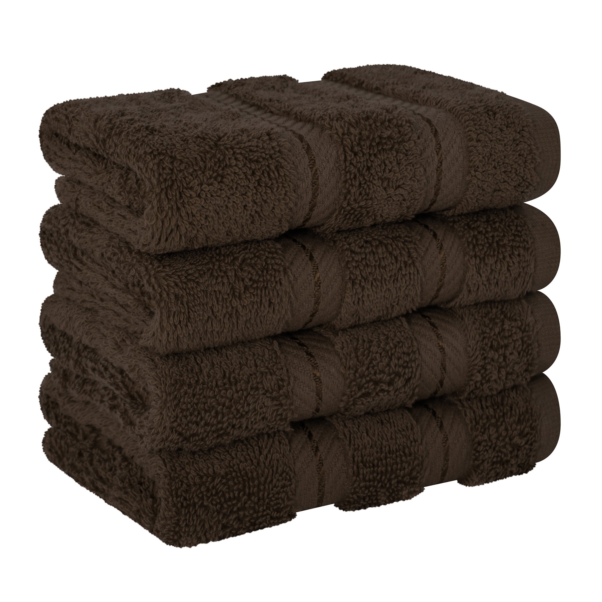 American Soft Linen 100% Turkish Cotton 4 Piece Washcloth Set - Wholesale - chocolate-brown-6