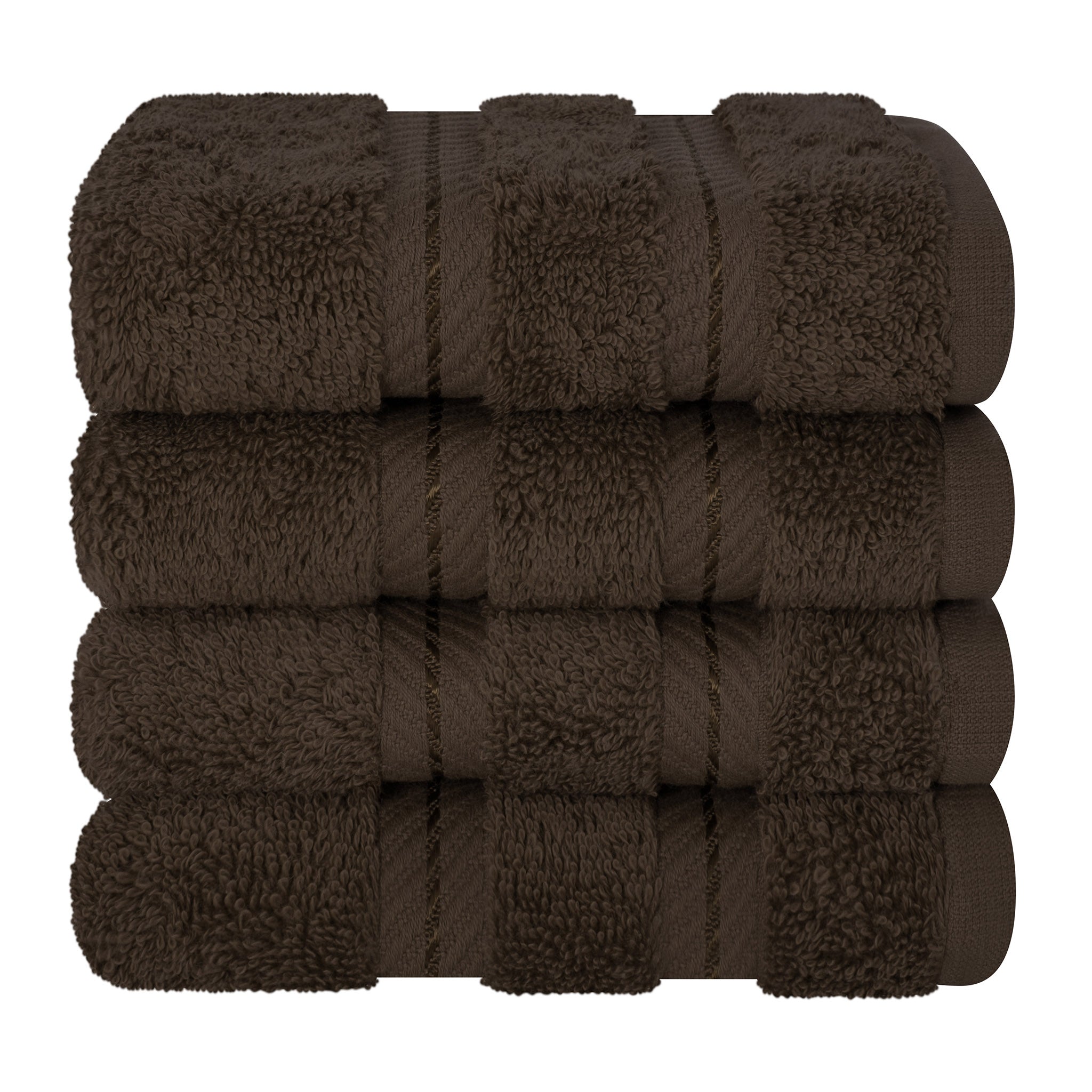 American Soft Linen 100% Turkish Cotton 4 Piece Washcloth Set - Wholesale - chocolate-brown-7