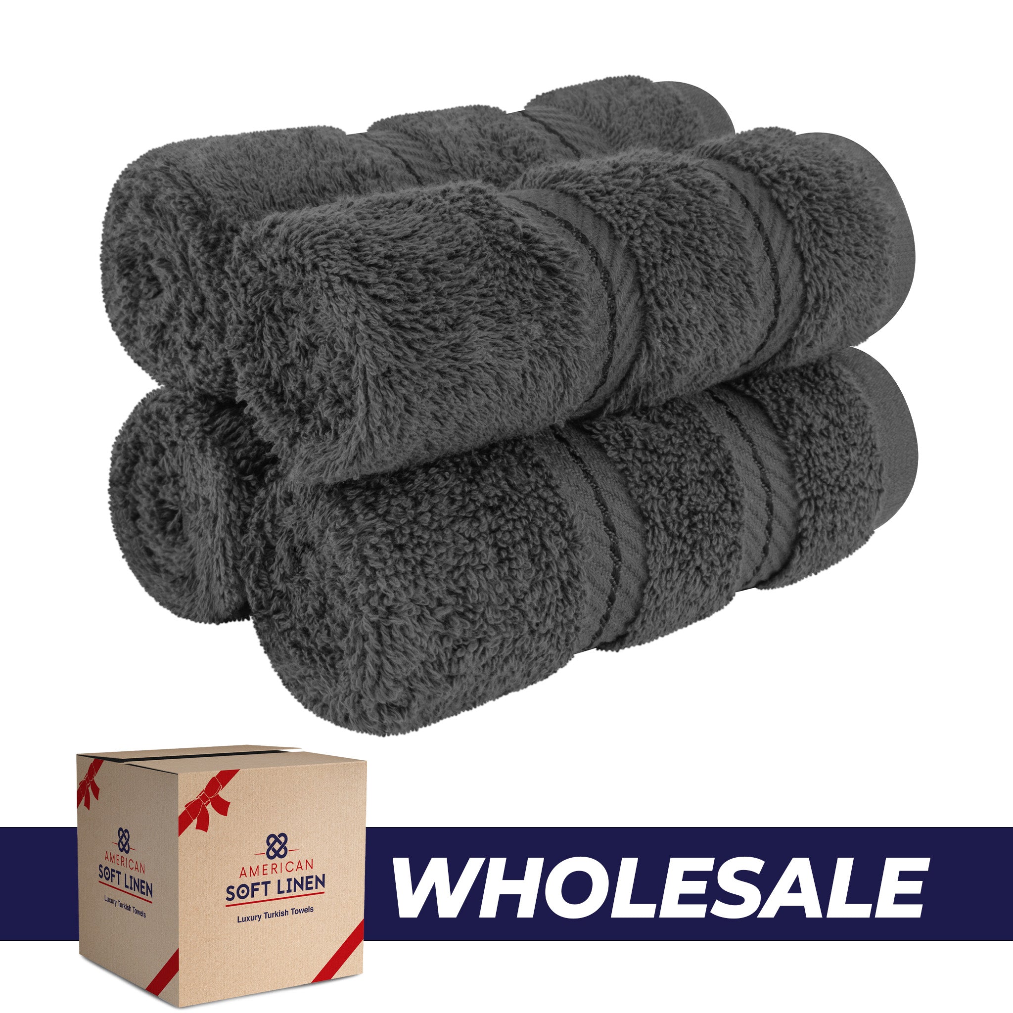 American Soft Linen 100% Turkish Cotton 4 Piece Washcloth Set - Wholesale - gray-0