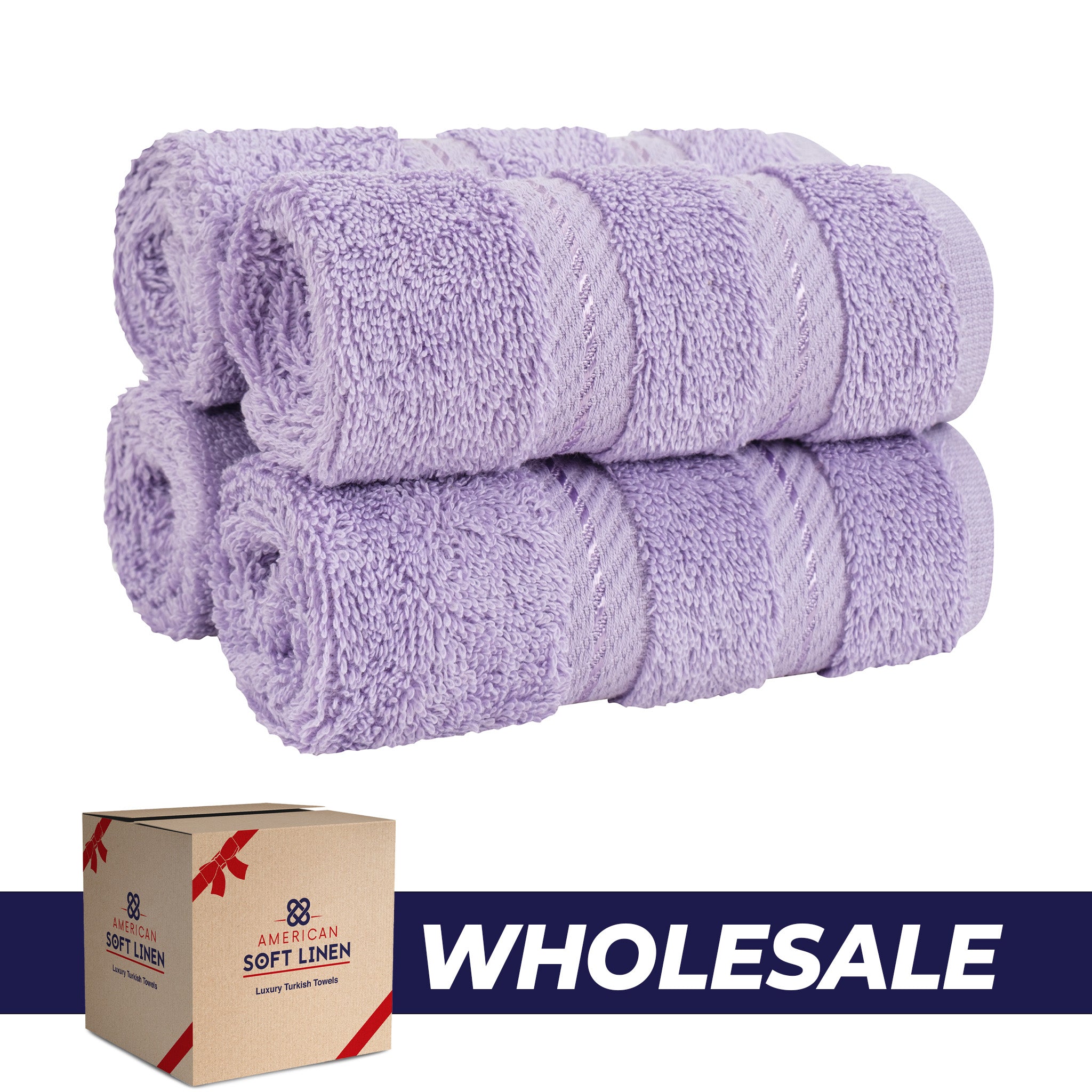 American Soft Linen 100% Turkish Cotton 4 Piece Washcloth Set - Wholesale - lilac-0