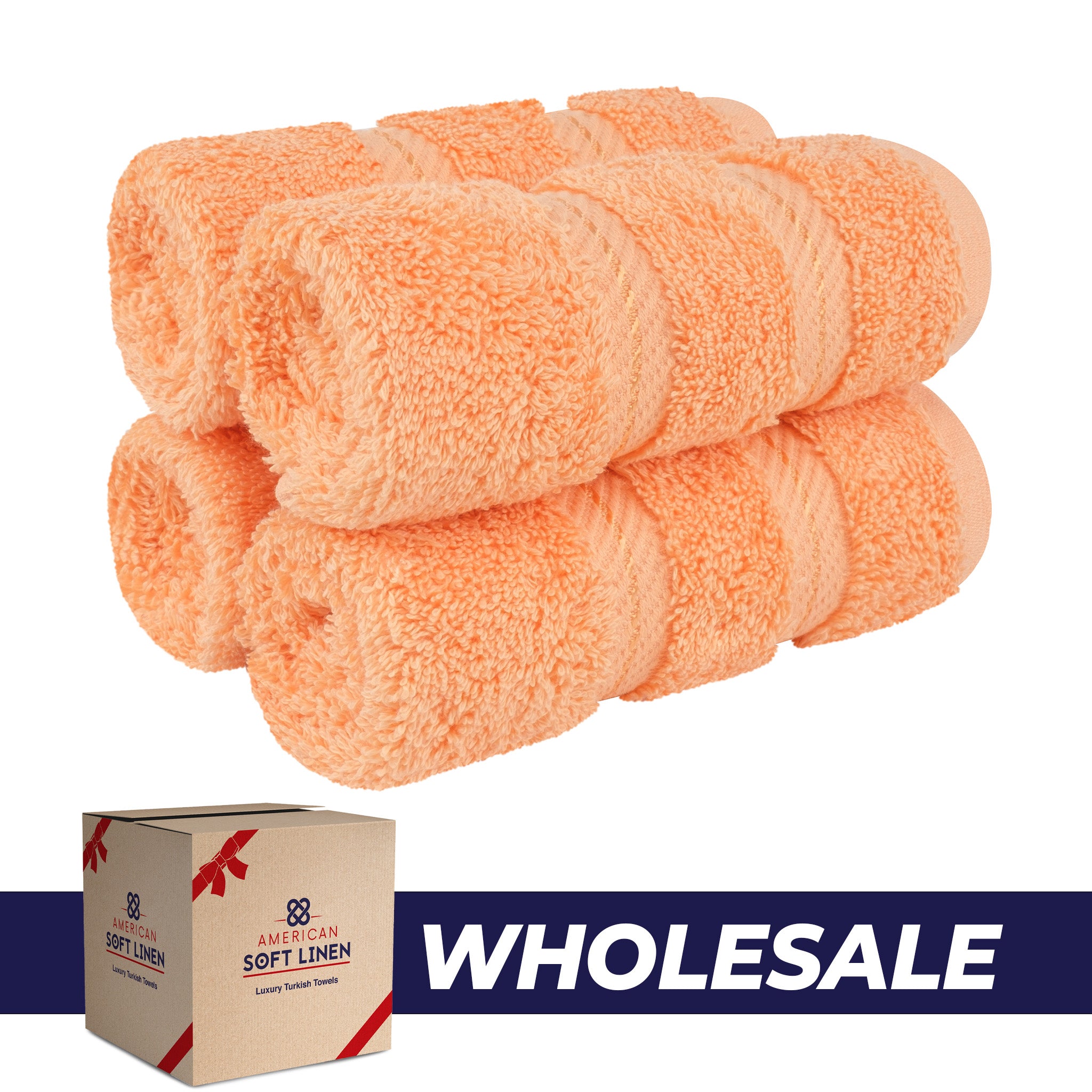 American Soft Linen 100% Turkish Cotton 4 Piece Washcloth Set - Wholesale - malibu-peach-0