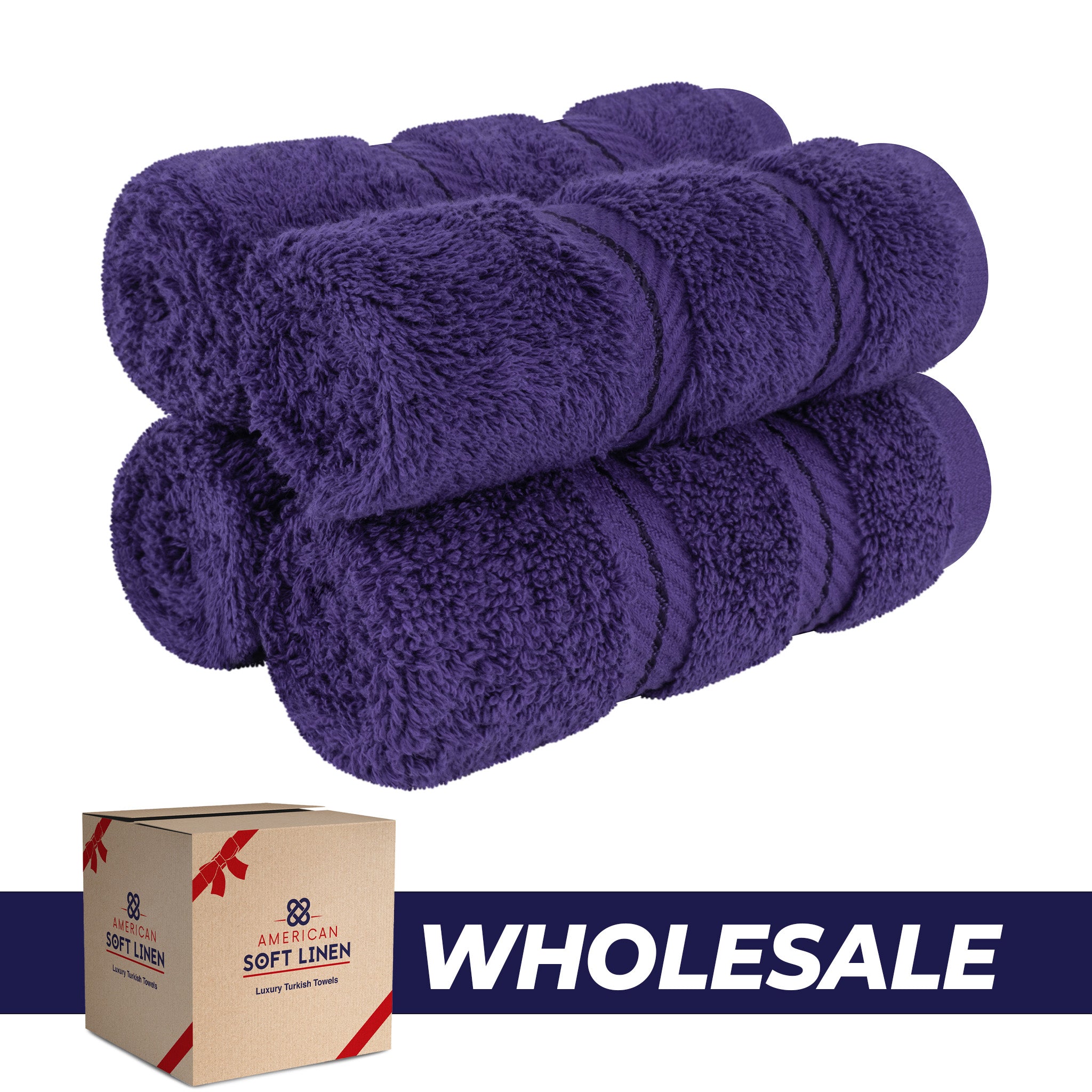 American Soft Linen 100% Turkish Cotton 4 Piece Washcloth Set - Wholesale - purple-0