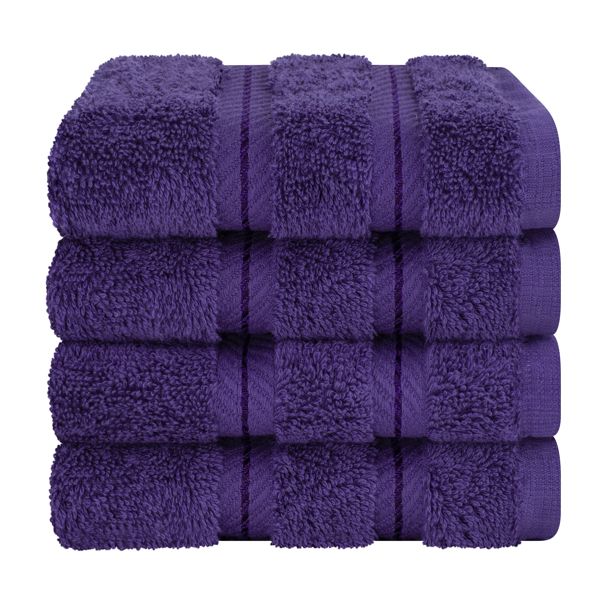 American Soft Linen 100% Turkish Cotton 4 Piece Washcloth Set - Wholesale - purple-7