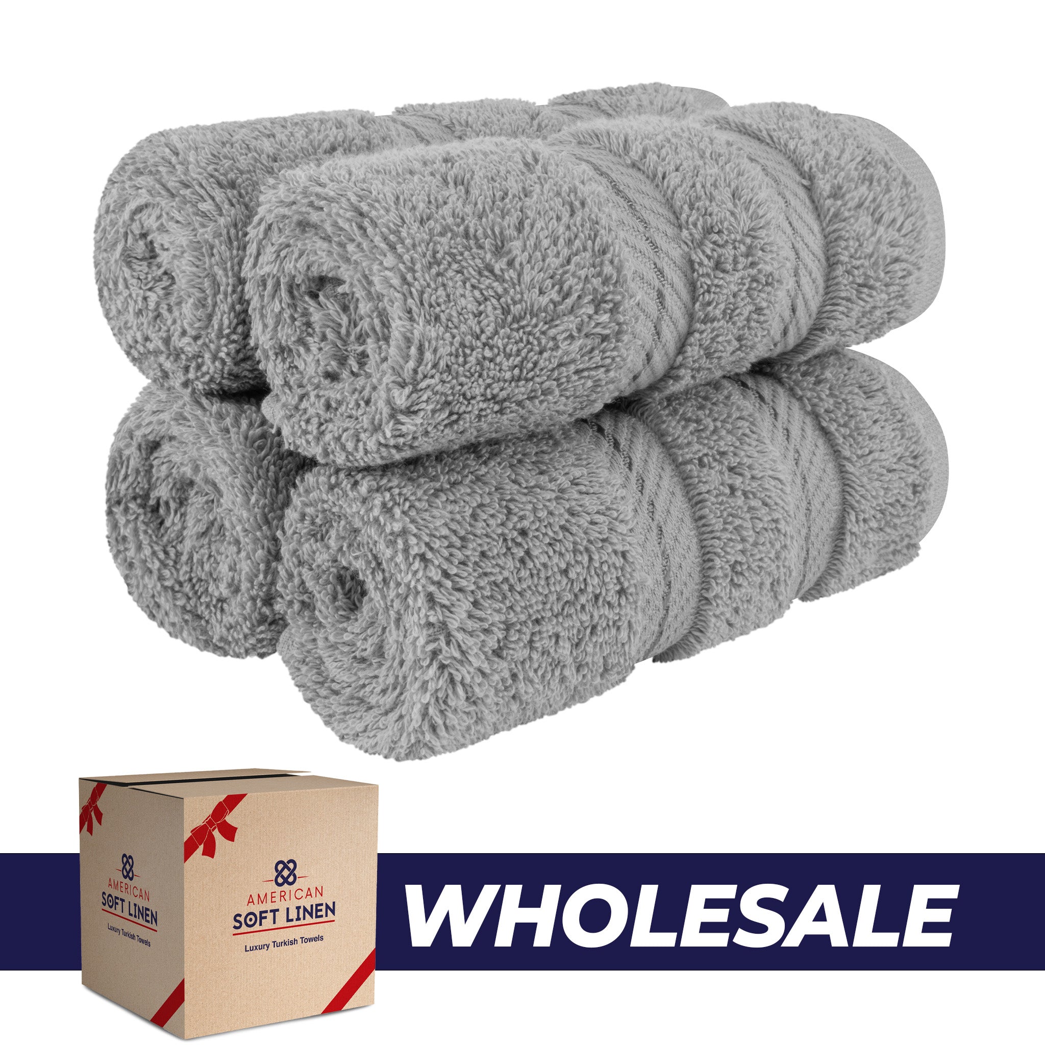 American Soft Linen 100% Turkish Cotton 4 Piece Washcloth Set - Wholesale - rockridge-gray-0