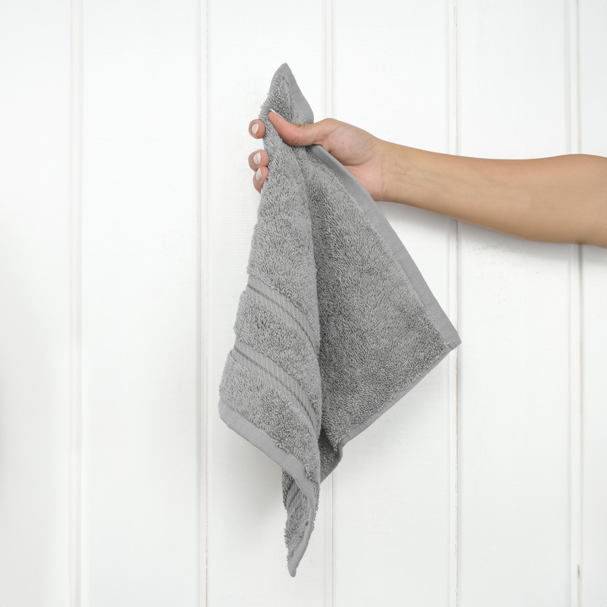 American Soft Linen 100% Turkish Cotton 4 Piece Washcloth Set - Wholesale - rockridge-gray-2