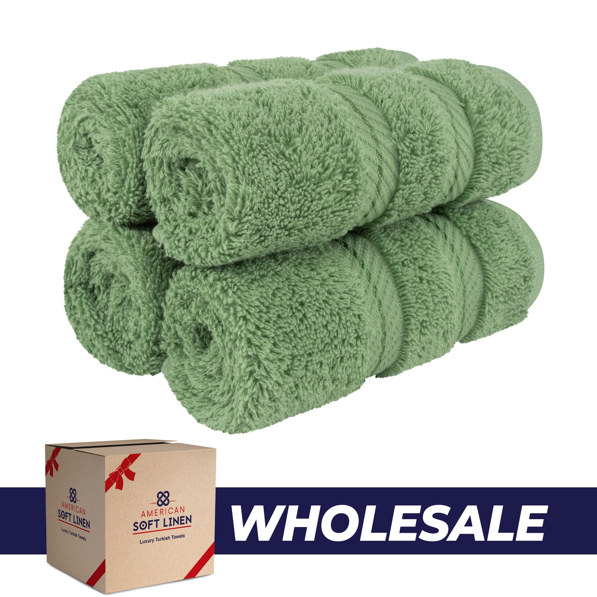American Soft Linen 100% Turkish Cotton 4 Piece Washcloth Set - Wholesale - sage-green-0