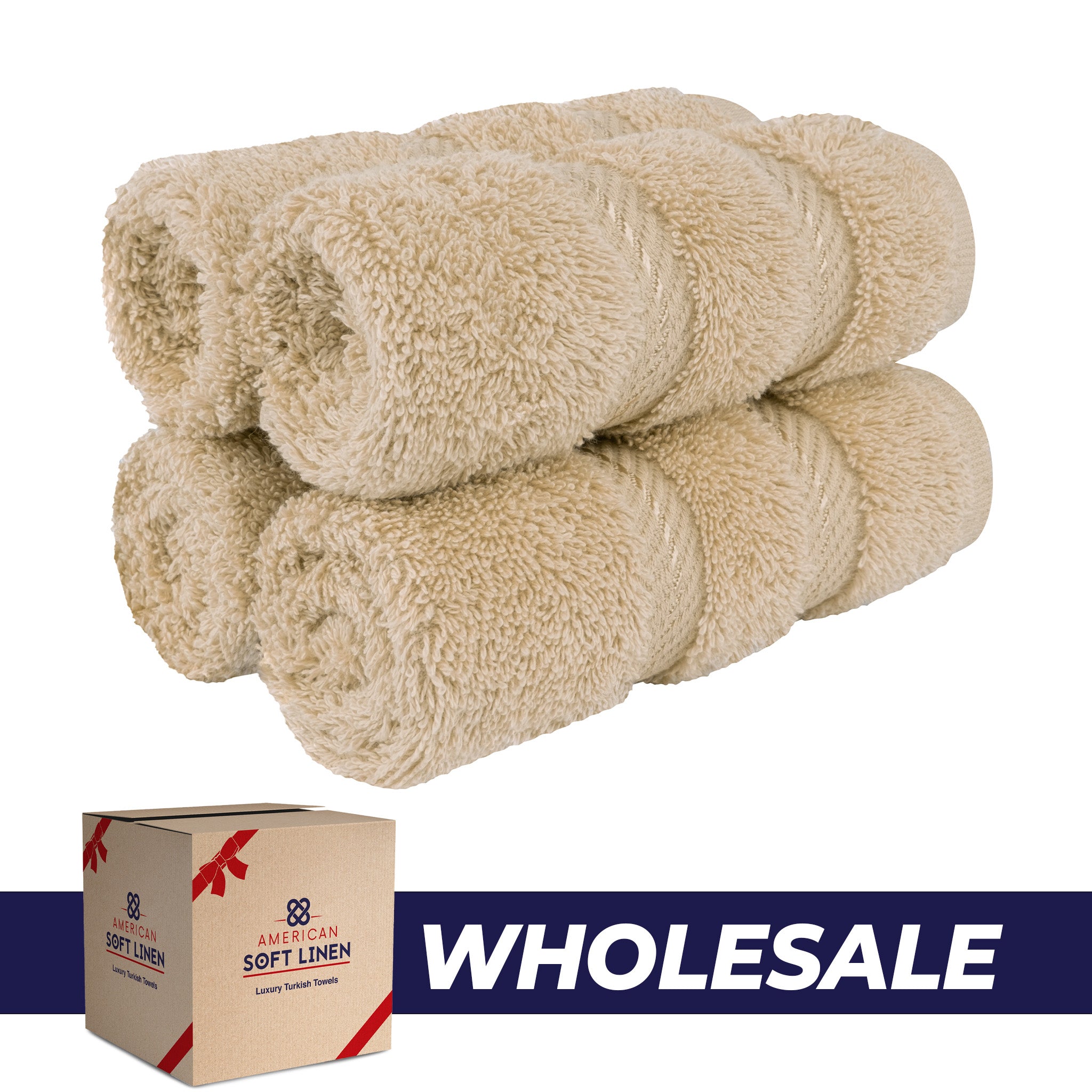  American Soft Linen 100% Turkish Cotton 4 Piece Washcloth Set - Wholesale - sand-taupe-0