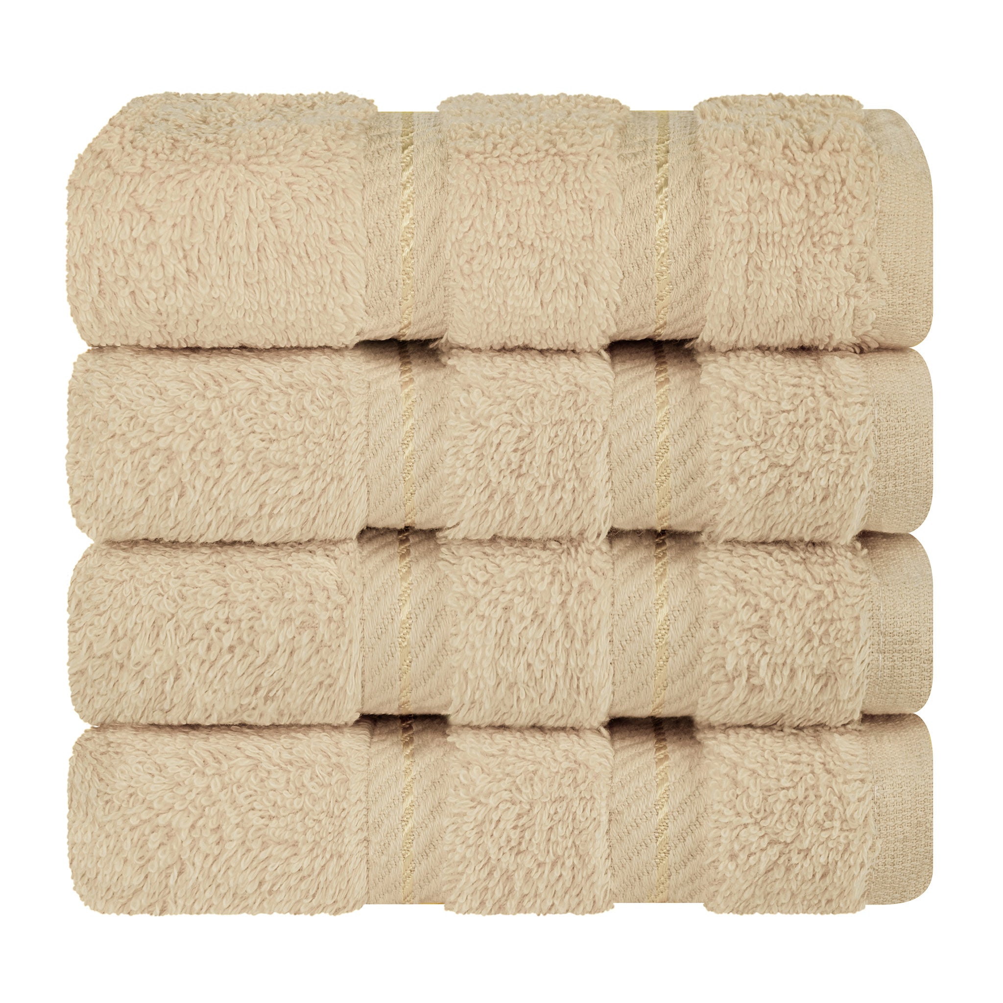 American Soft Linen 100% Turkish Cotton 4 Piece Washcloth Set - Wholesale - sand-taupe-7