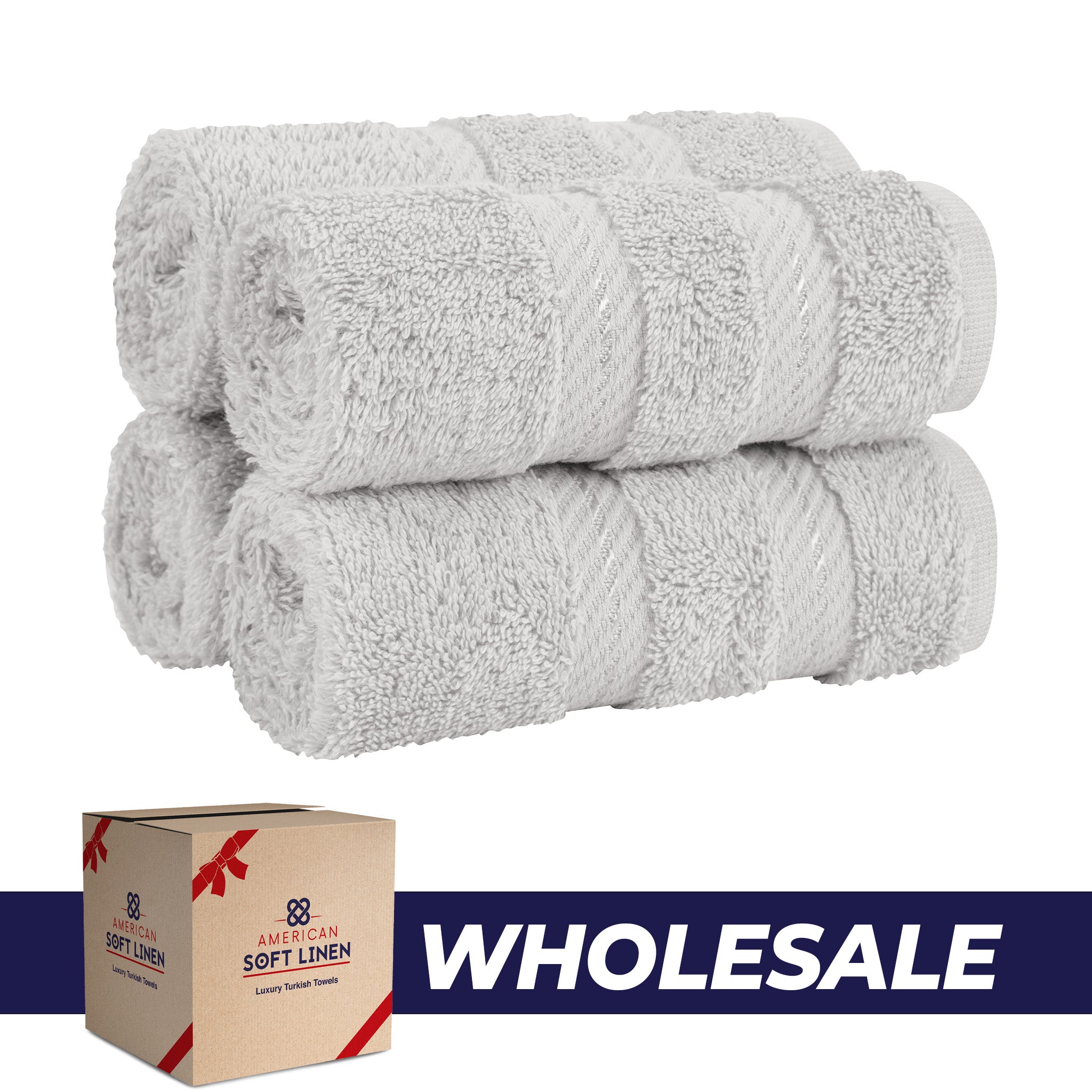 American Soft Linen 100% Turkish Cotton 4 Piece Washcloth Set - Wholesale - silver-gray-0