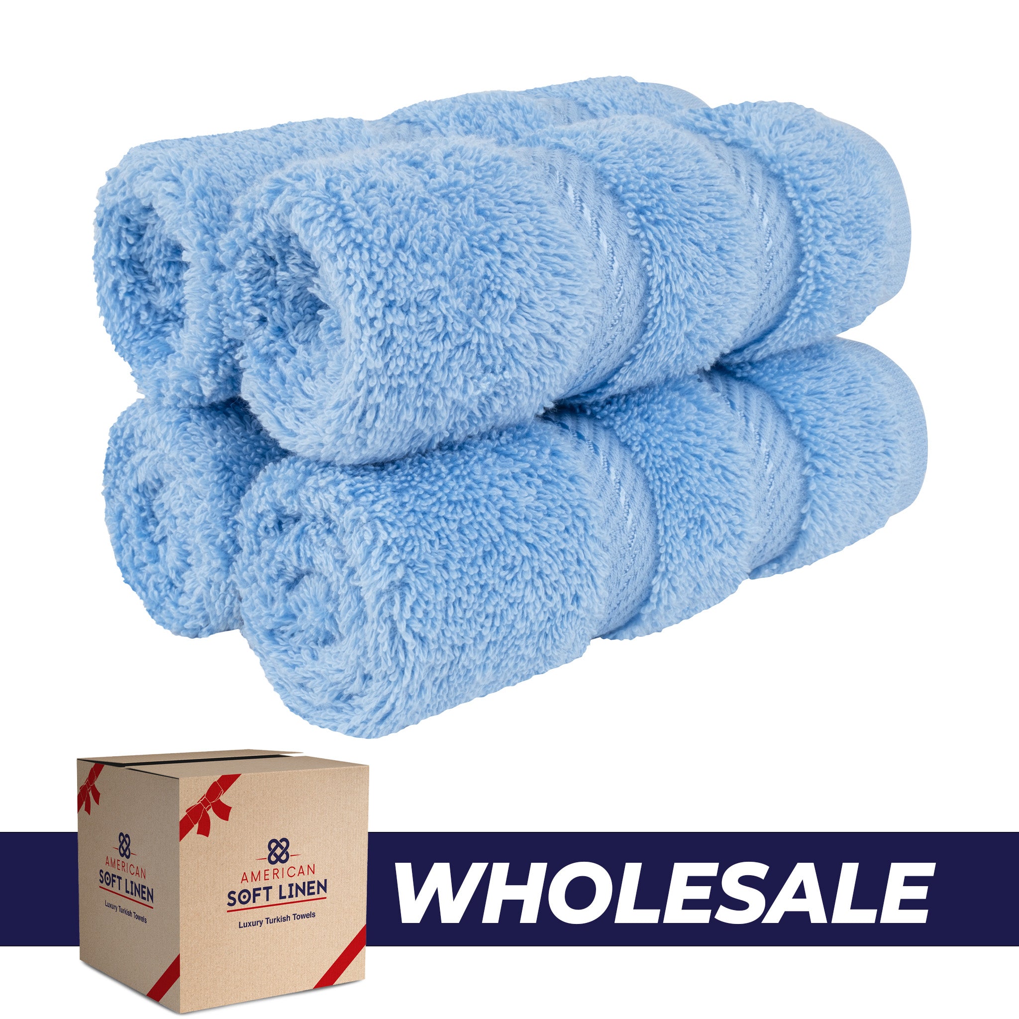 American Soft Linen 100% Turkish Cotton 4 Piece Washcloth Set - Wholesale - sky-blue-0
