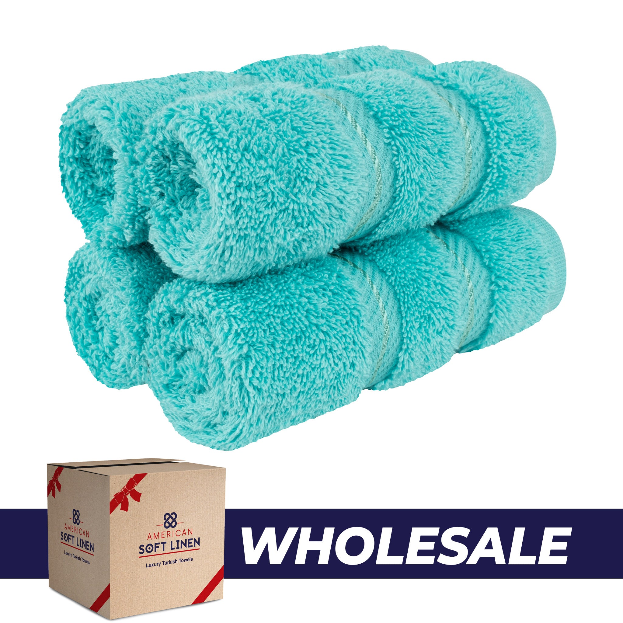  American Soft Linen 100% Turkish Cotton 4 Piece Washcloth Set - Wholesale - turquoise-blue-0